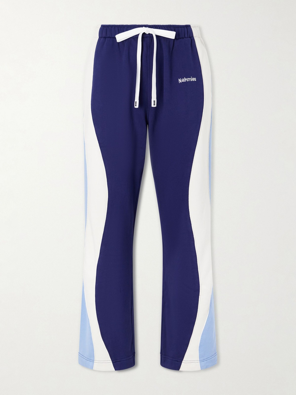 NAHMIAS Ollie Wide-Leg Striped Cotton-Jersey Sweatpants- Small NAHMIAS Ollie Wide-Leg Striped Cotton-Jersey Sweatpants- Small