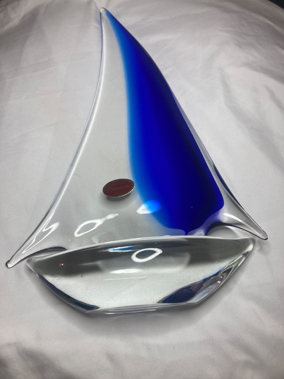 GlassOfVenice Murano Glass Large Sailboat - Aqua Blue GlassOfVenice Murano Glass Large Sailboat - Aqua Blue