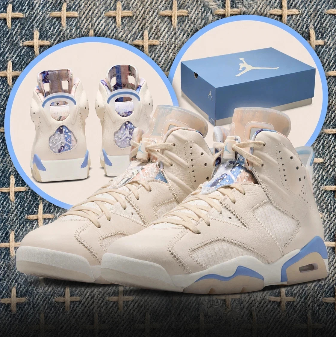 MEN\'S Jordan 6 Retro Sashiko Pale Ivory IR7255-110 All Size US 7-12