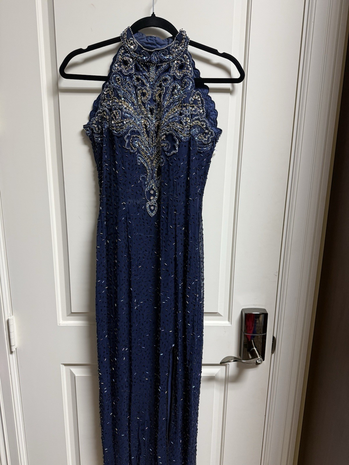 Gorgeous Vtg Alyce Designs Sequin & Beaded Prom Formal Gown Navy Blue SZ 2 - 4 Gorgeous Vtg Alyce Designs Sequin & Beaded Prom Formal Gown Navy Blue SZ 2 - 4