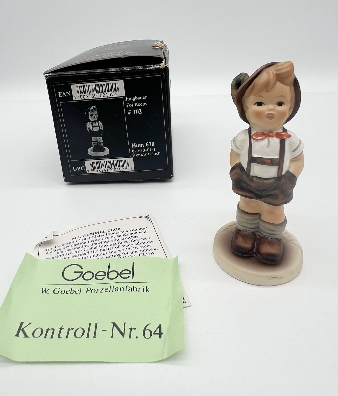 M.I. Hummel Goebel 630 For Keeps 1994/95 TMK7 Figurine w/ Box COA