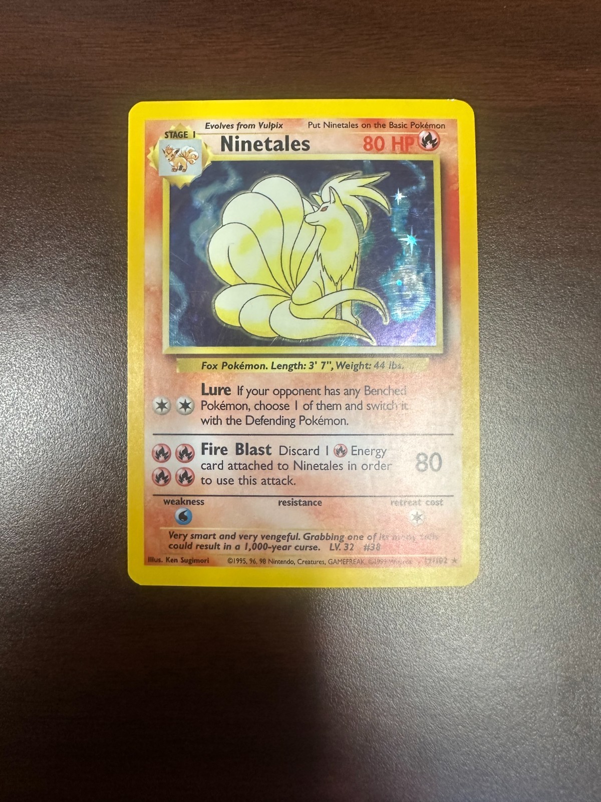 Pokémon TCG Ninetales Base Set 12/102 Holo 1999-2000 Wizards - Good Condition