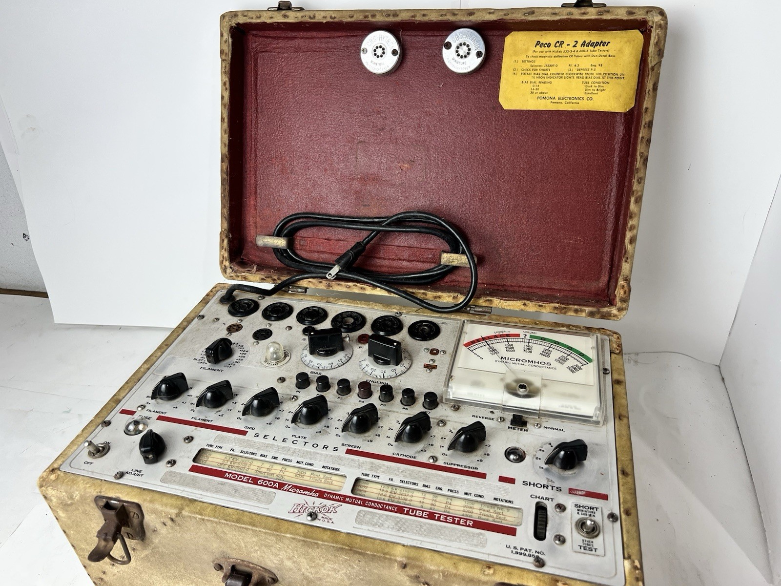 Hickok 600A Tube Tester Vintage Rare as-is