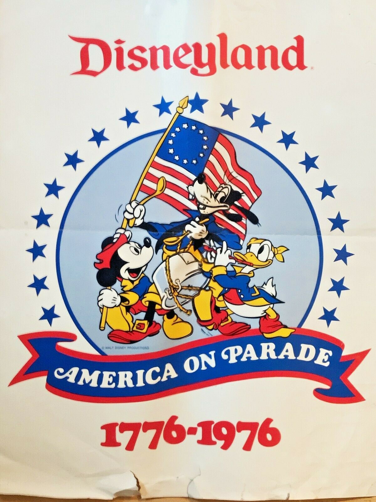 Vintage Disneyland America on Parade Souvenir Poster 1976 Bicentennial RARE Vintage Disneyland America on Parade Souvenir Poster 1976 Bicentennial RARE