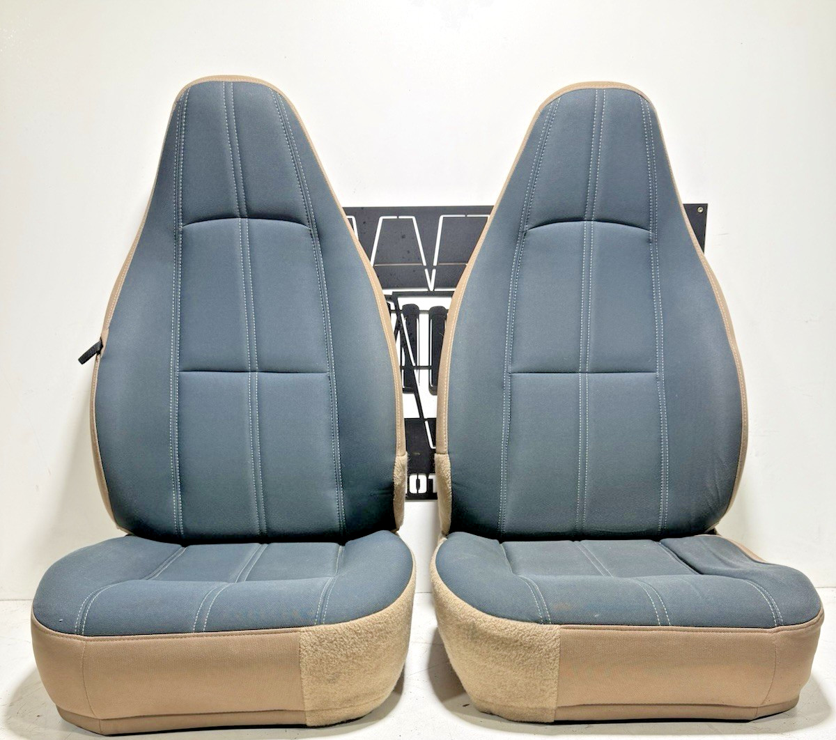 Sahara Green & Camel Tan Driver & Passenger Front Seats 97-02 Jeep TJ Wrangler