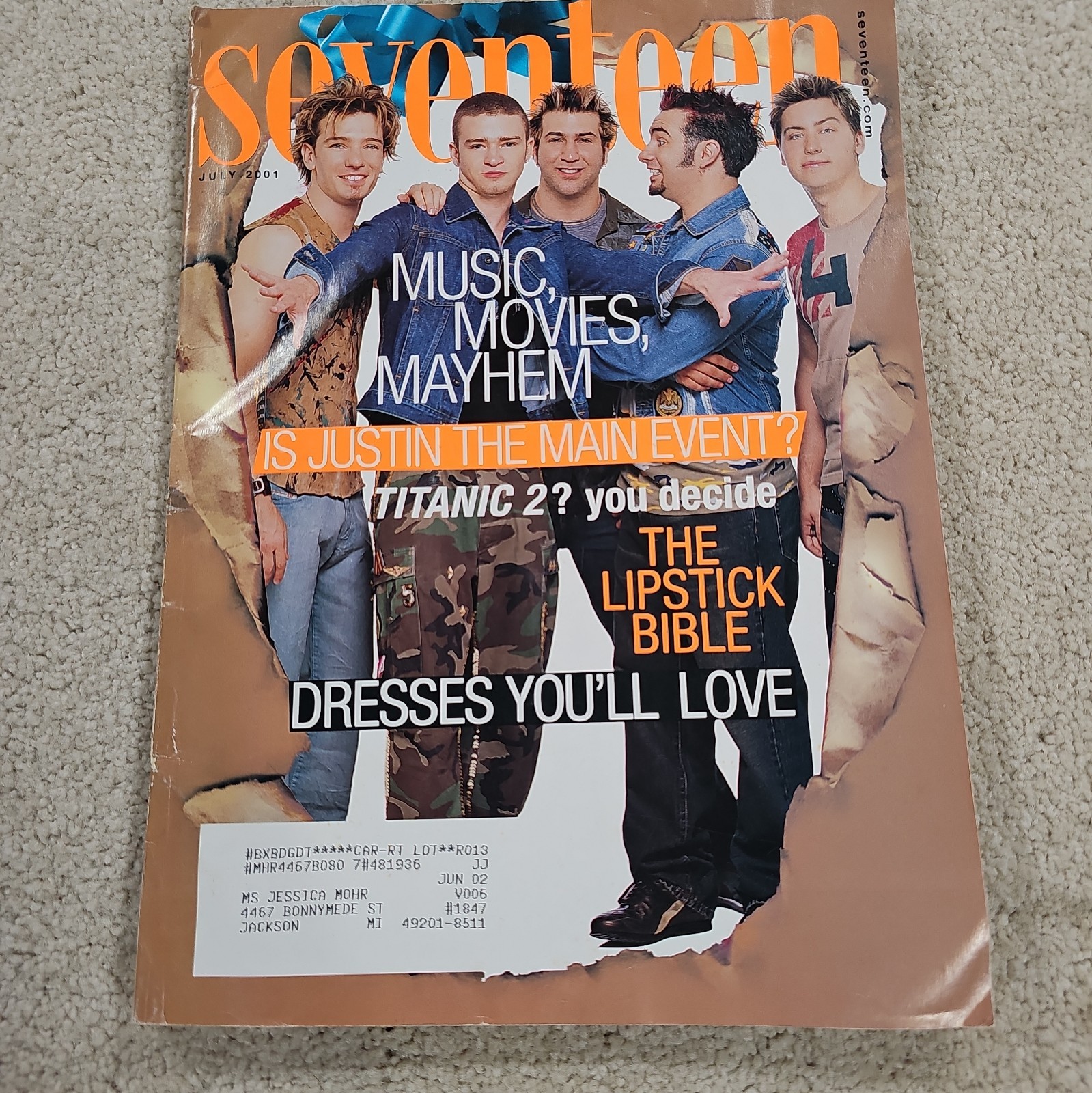 Seventeen Magazine July 2001 *NSYNC Justin Timberlake~Y2K Teen Fashion 2000s