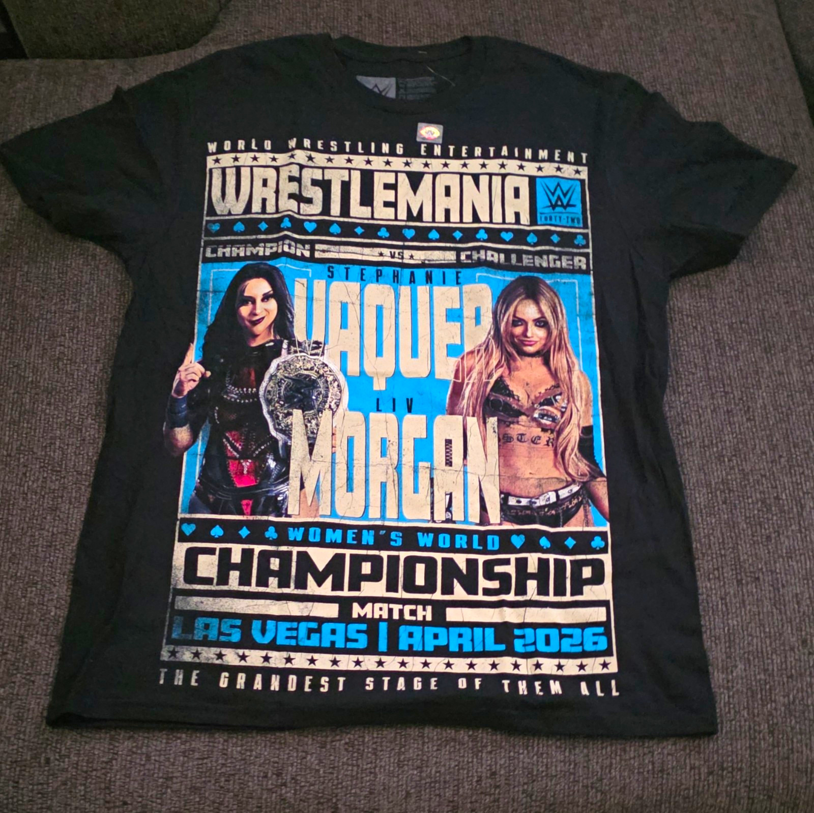 WWE WrestleMania 42 Vaquer vs Liv Morgan Women's World Title Shirt Black L