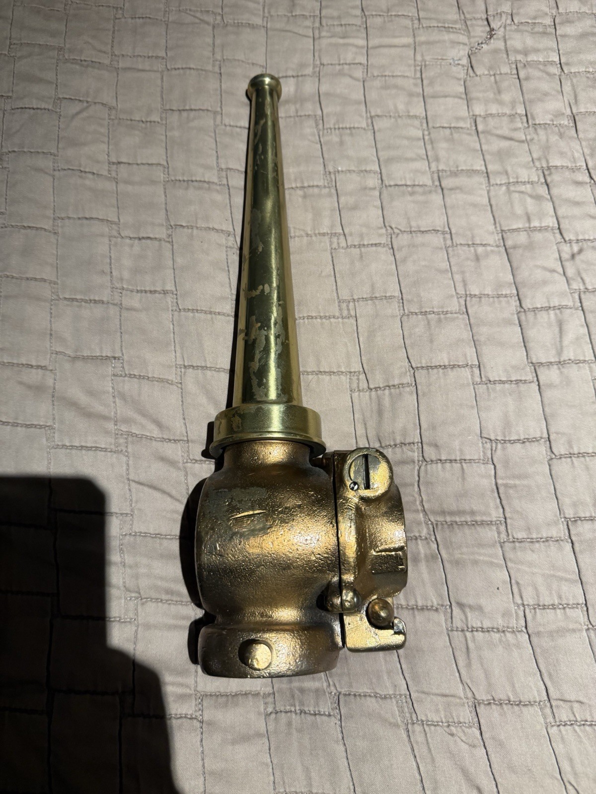 Vintage Dominion B&J Brass Fire Hose Nozzle Playpipe + 1 Chrome Tip