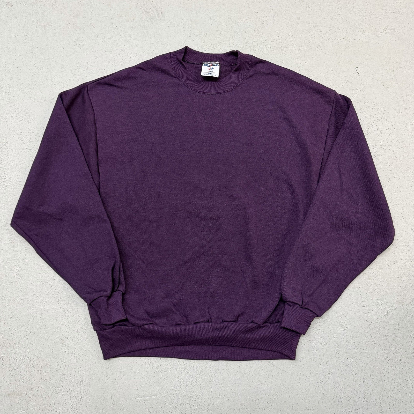 Vintage Jerzees Blank Plum Purple Crewneck Sweatshirt Men’s L 90s NOS USA Made