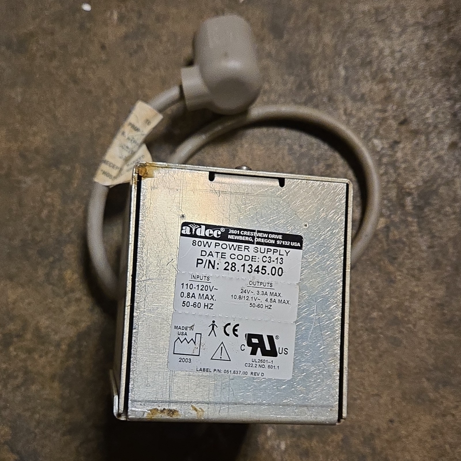 ADEC 80-Watt Power Supply P/N 28.1435.00 ADEC 80-Watt Power Supply P/N 28.1435.00