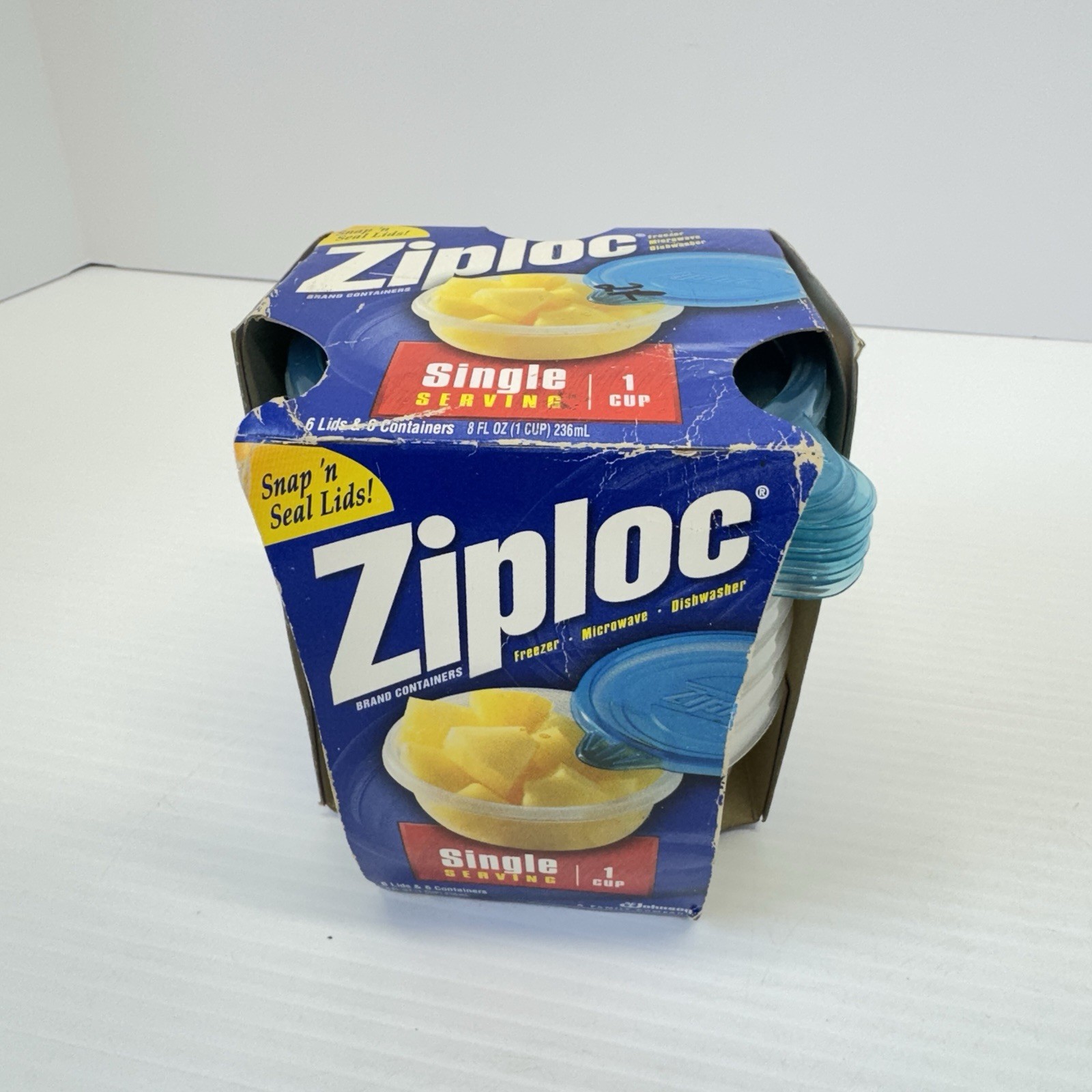 Vintage 2001 Ziploc Snap N Seal 1 Cup Containers Lids 6 Pack NOS USA Vintage 2001 Ziploc Snap N Seal 1 Cup Containers Lids 6 Pack NOS USA