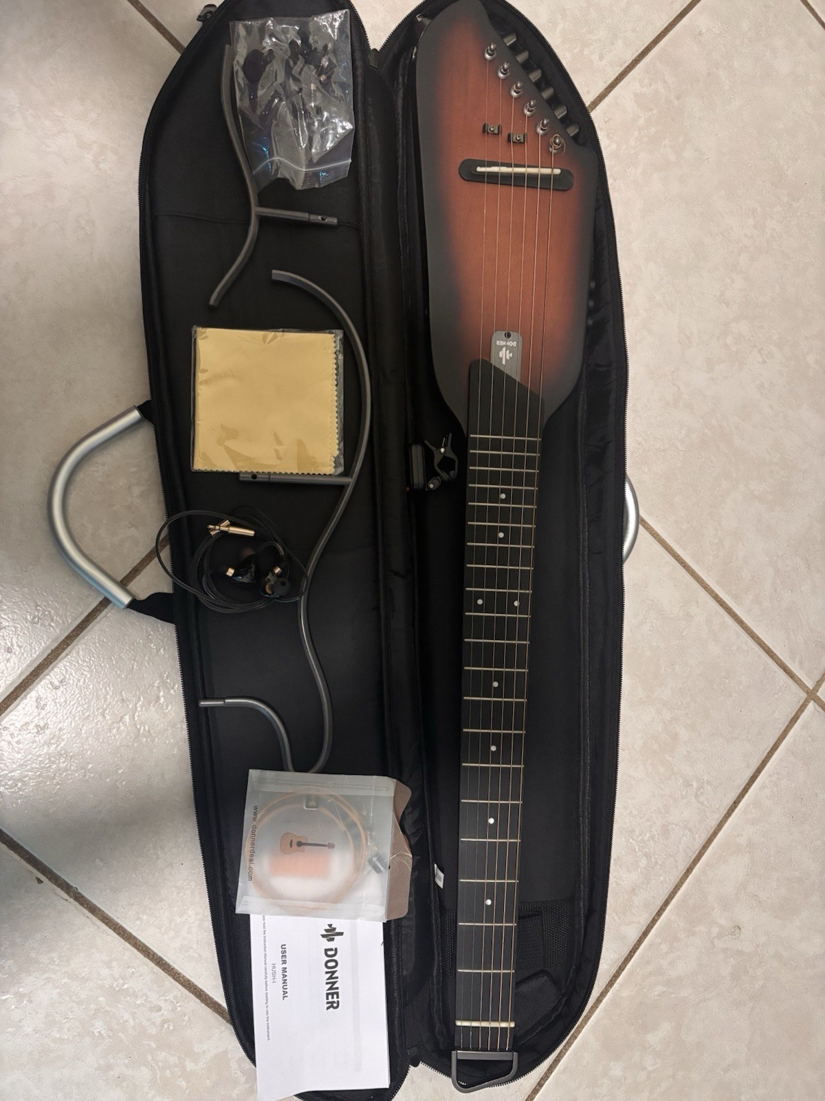DONNER HUSH-I Portable Silent Acoustic Guitar w/ Case, Original Accessories DONNER HUSH-I Portable Silent Acoustic Guitar w/ Case, Original Accessories