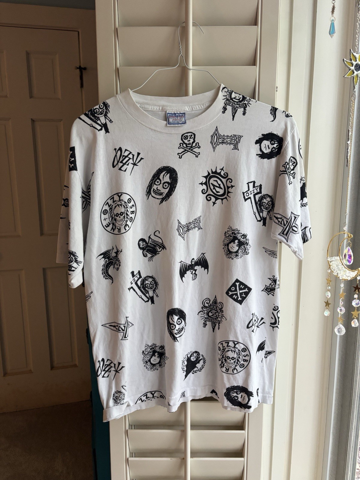 vintage 1994 Ozzy Osbourne all-over print white t-shirt featuring vintage 1994 Ozzy Osbourne all-over print white t-shirt featuring