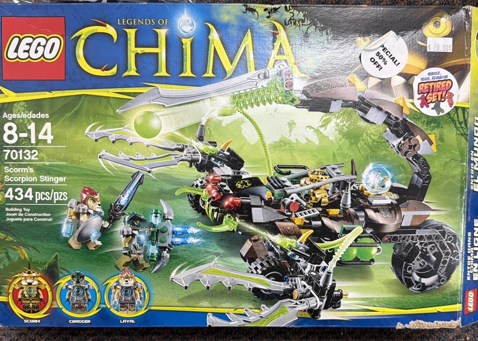 LEGO Legends of CHIMA: Scorm's Scorpion Stinger (70132) Bag 1 Open 4 Sealed Bags LEGO Legends of CHIMA: Scorm's Scorpion Stinger (70132) Bag 1 Open 4 Sealed Bags