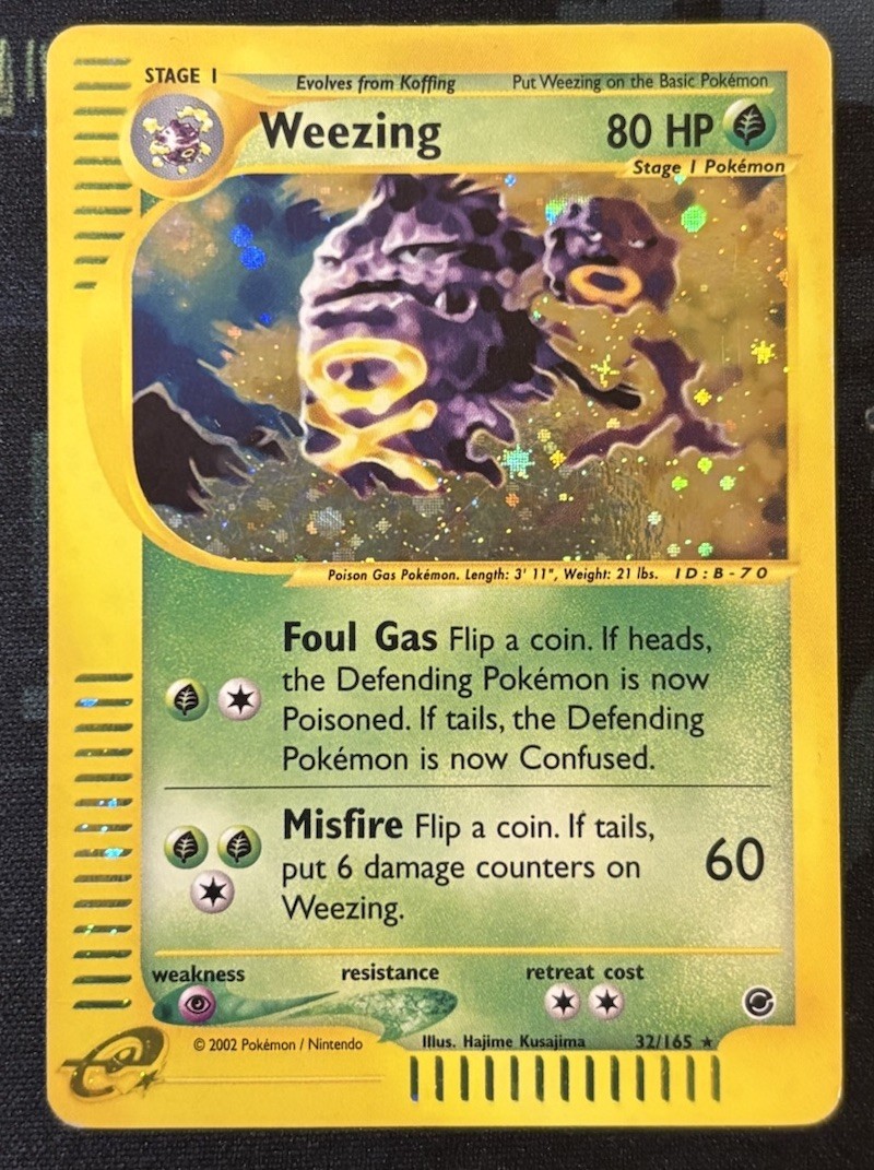 Pokemon TCG Weezing 032/165 Expedition Base Set Holo MP Condition Pokemon TCG Weezing 032/165 Expedition Base Set Holo MP Condition