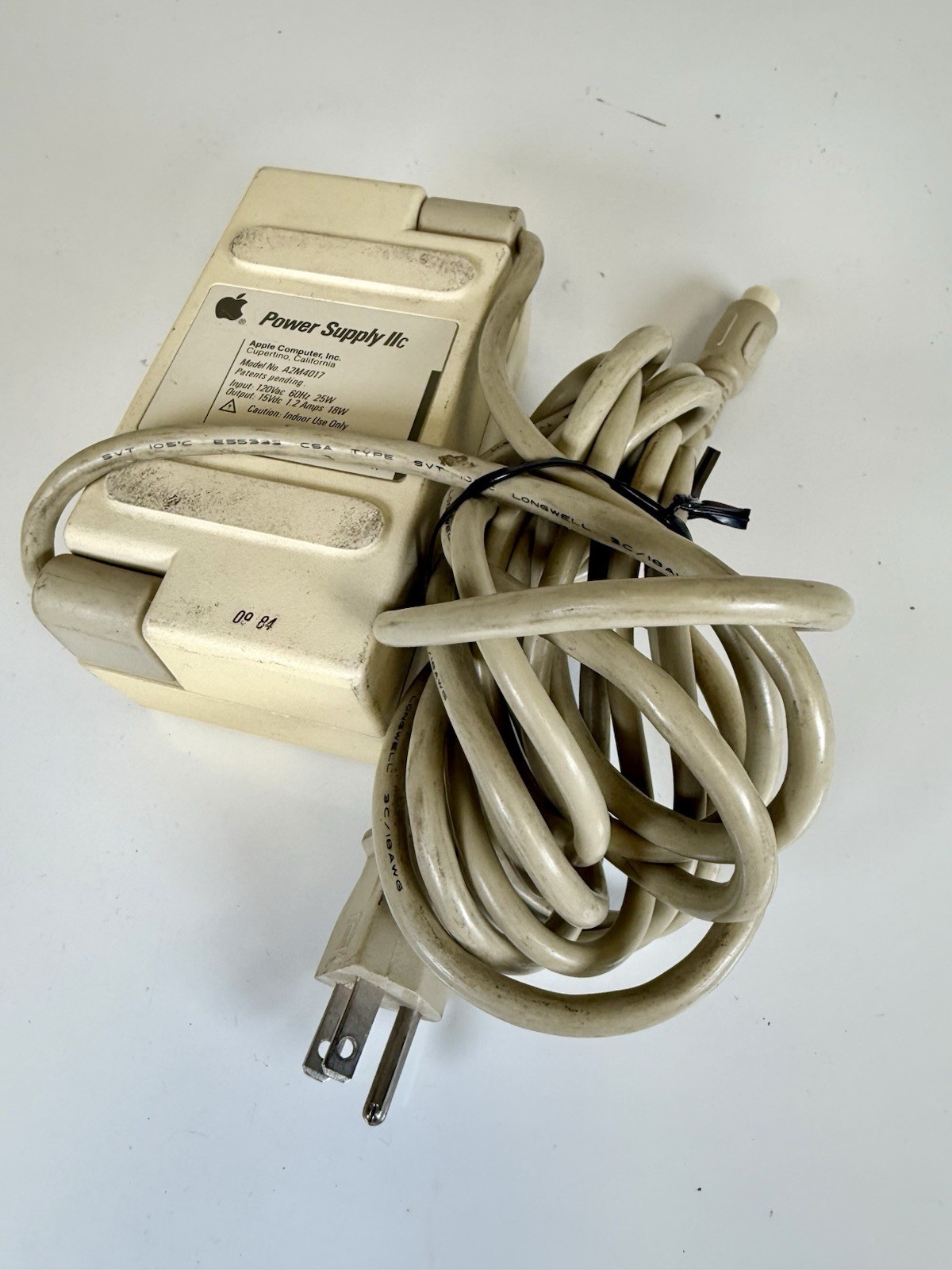 TESTED Original Apple IIc 2c Power Supply A2M4017 15V 1.2A 18W WORKING Vintage