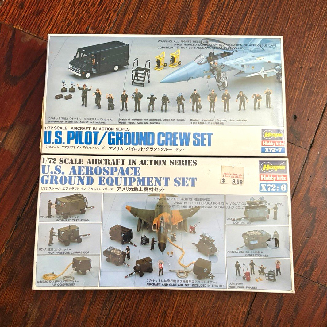 Hasegawa 1:72 U.S. Pilot/Ground Crew & Aerospace Ground Equipment X72-7 X72-6 Hasegawa 1:72 U.S. Pilot/Ground Crew & Aerospace Ground Equipment X72-7 X72-6