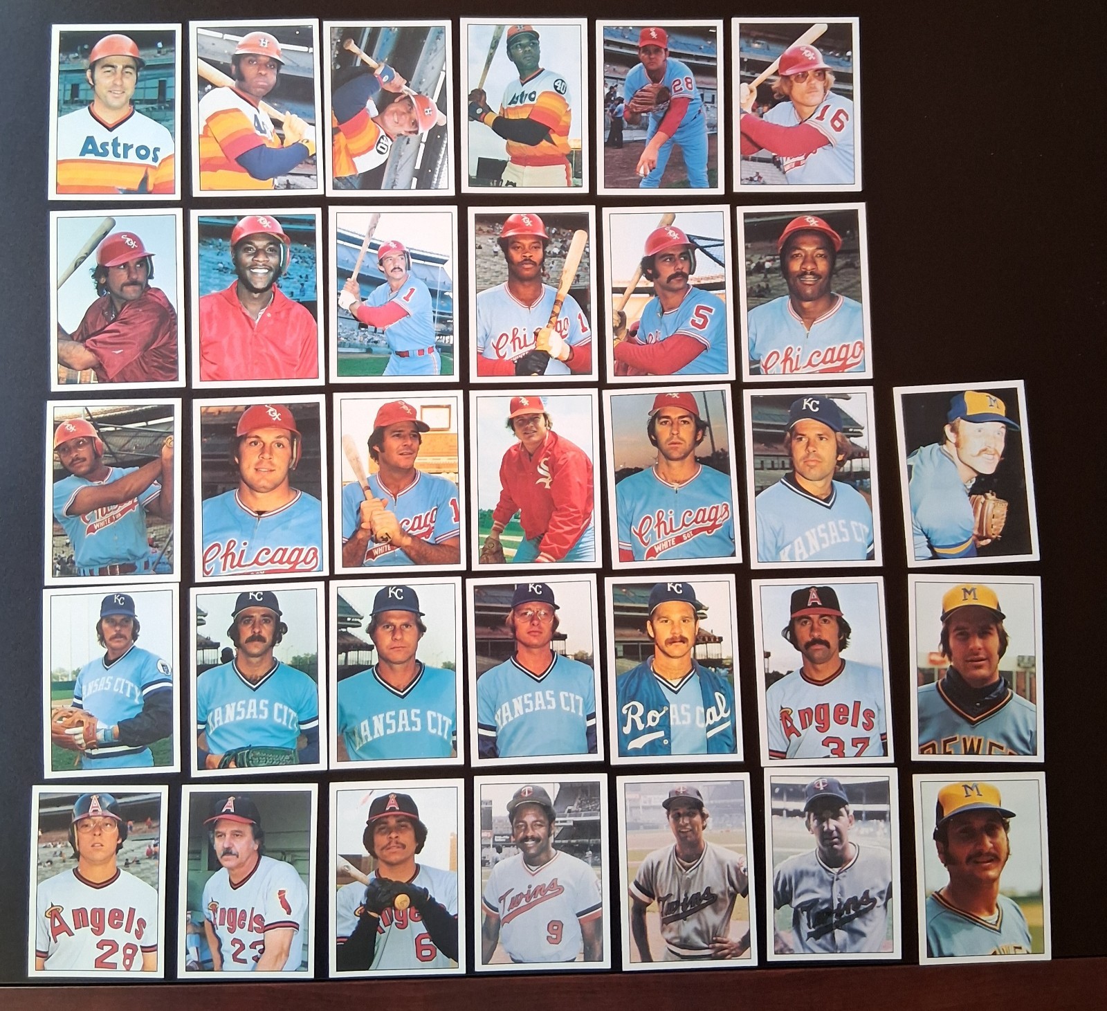1975 SSPC baseball card Lot 34 Different Carlos May, Wilbur Wood, Jorge Orta Mnt