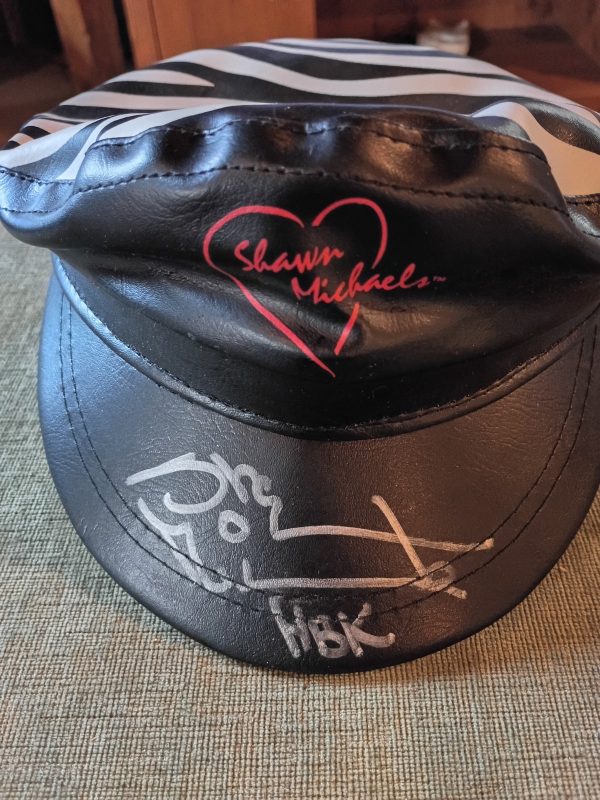 WWE Shawn Michaels Cap Hat Zebra WWF Signed Coa HBK Vintage Official