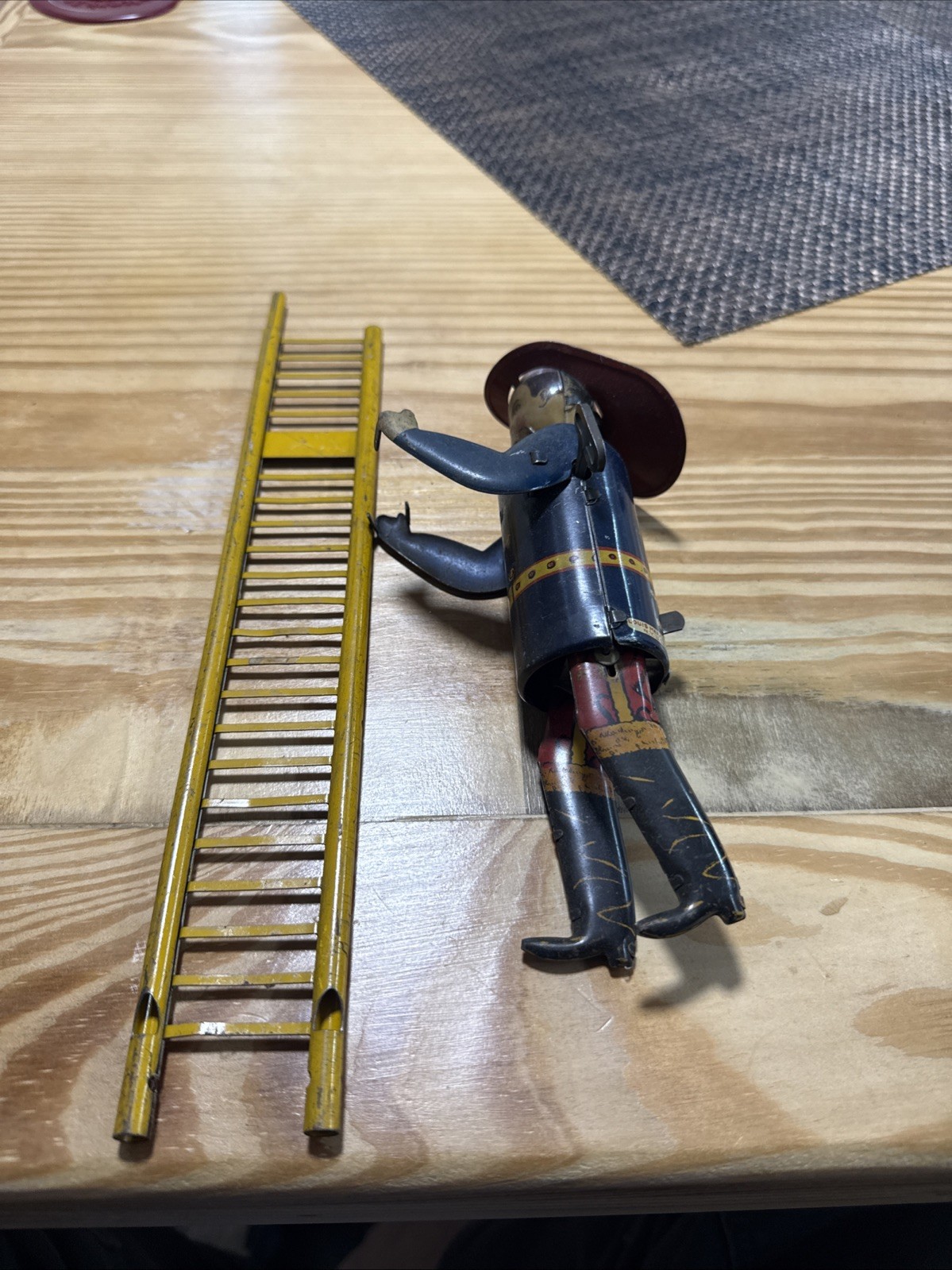 MARX 1930's Tin Lithographed Wind Up Climbing Fireman. Missing Parts MARX 1930's Tin Lithographed Wind Up Climbing Fireman. Missing Parts