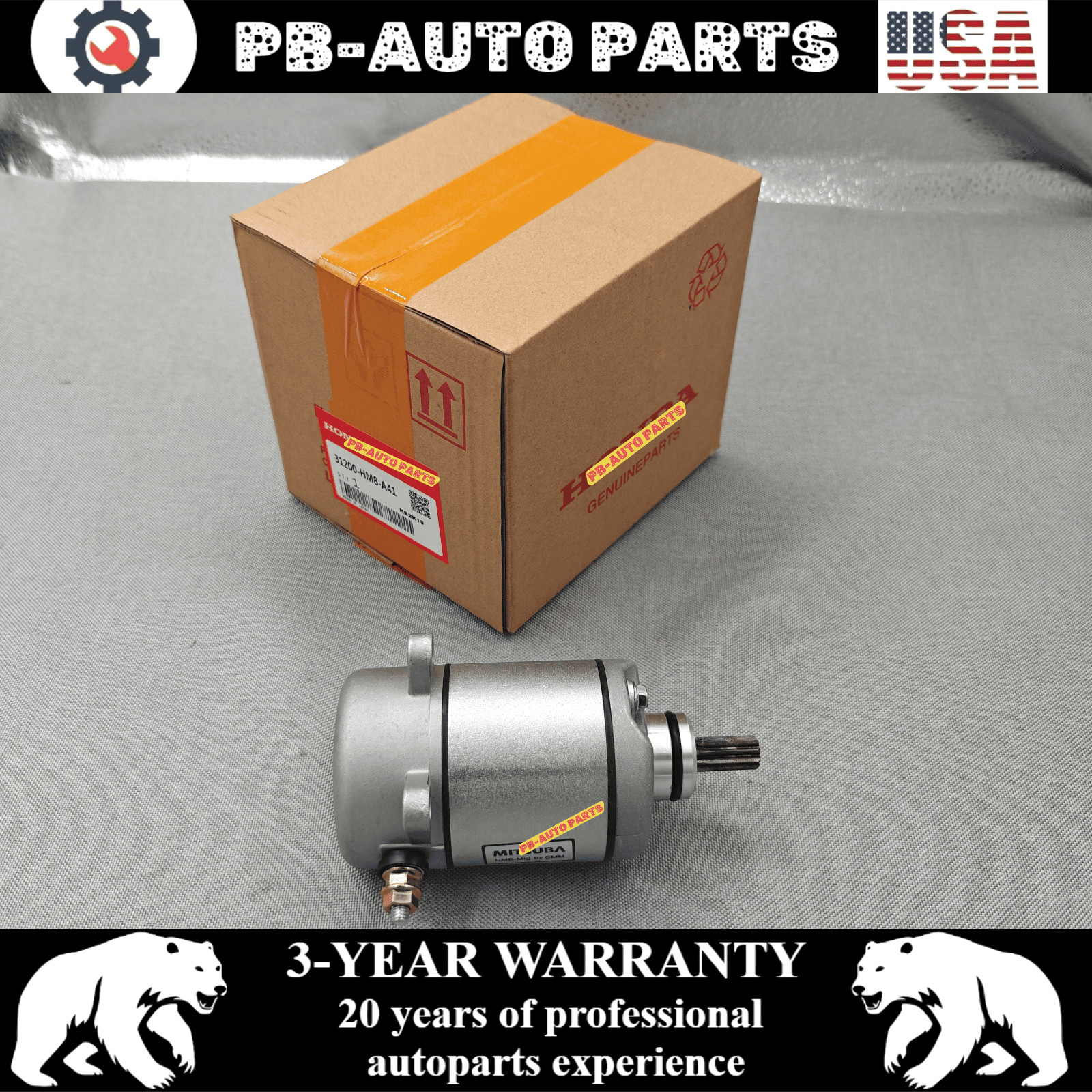 OEM Starter Motor 31200-HM8-A41 for 2009-2019 Honda TRX250X