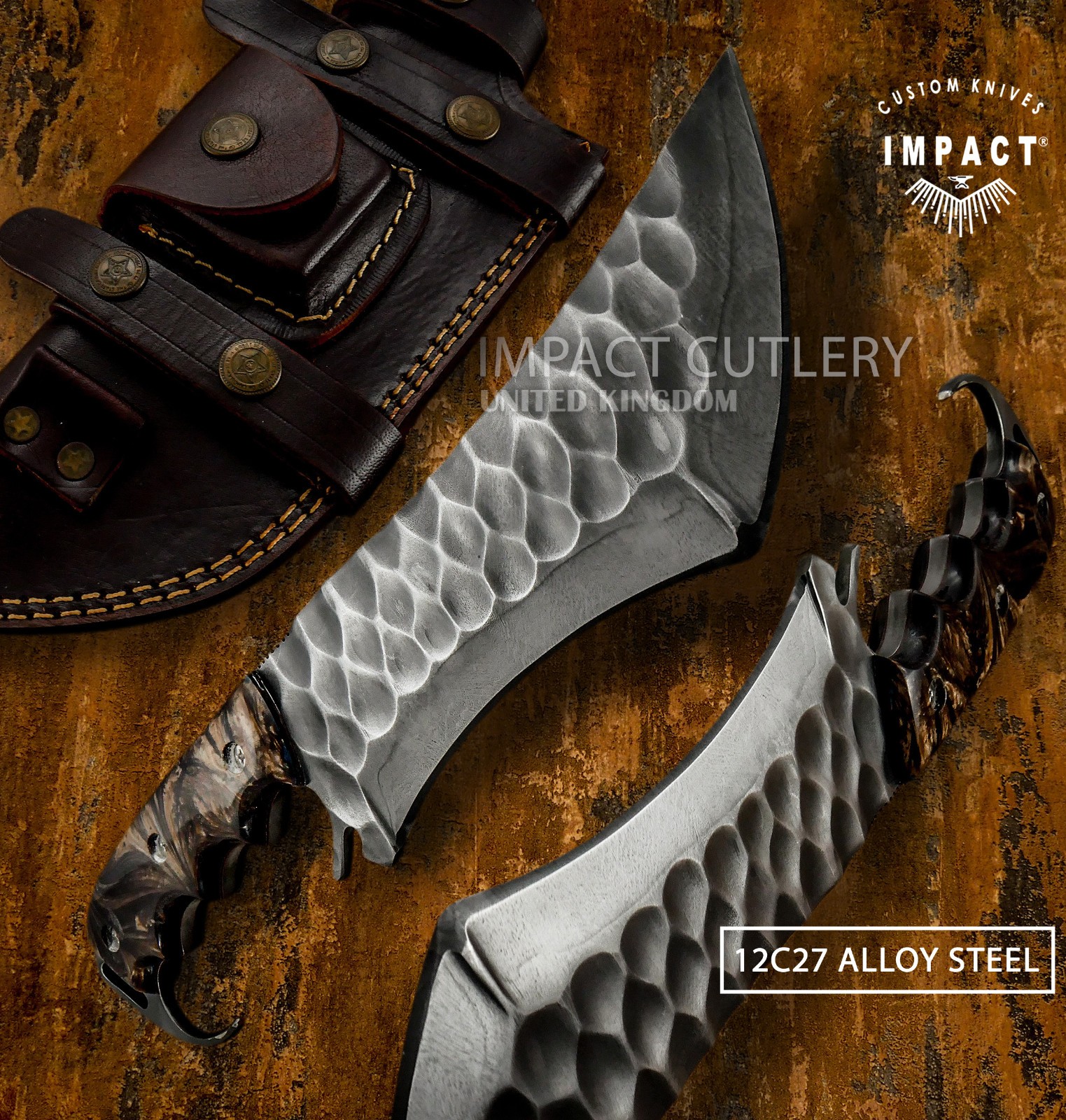 IMPACT CUTLERY RARE CUSTOM 12C27 STEEL FULL TANG BUSHCRAFT TRACKER KNIFE
