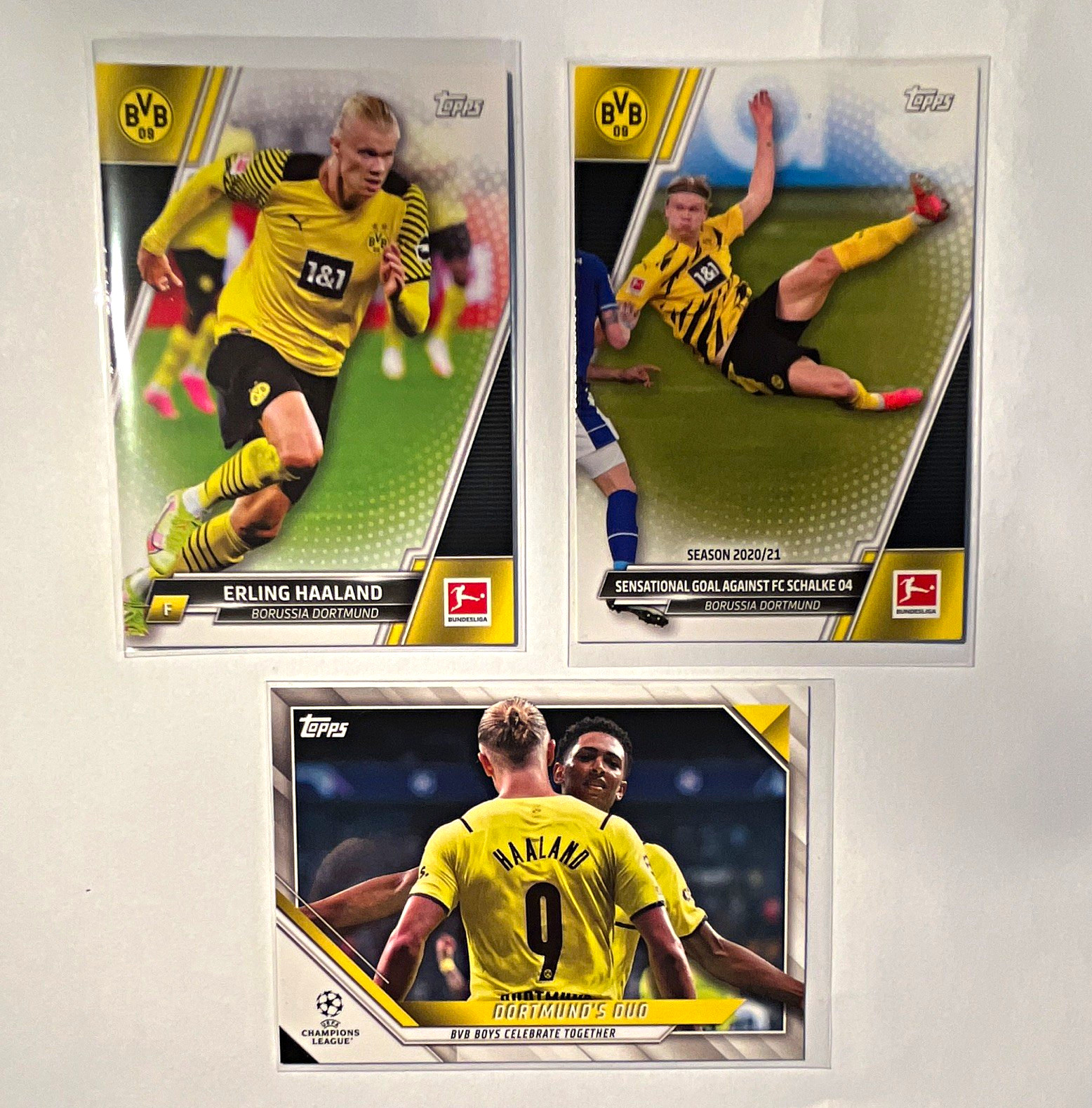 Erling Haaland Dortmund 3 Card Lot #53 #190 #37 Erling Haaland Dortmund 3 Card Lot #53 #190 #37