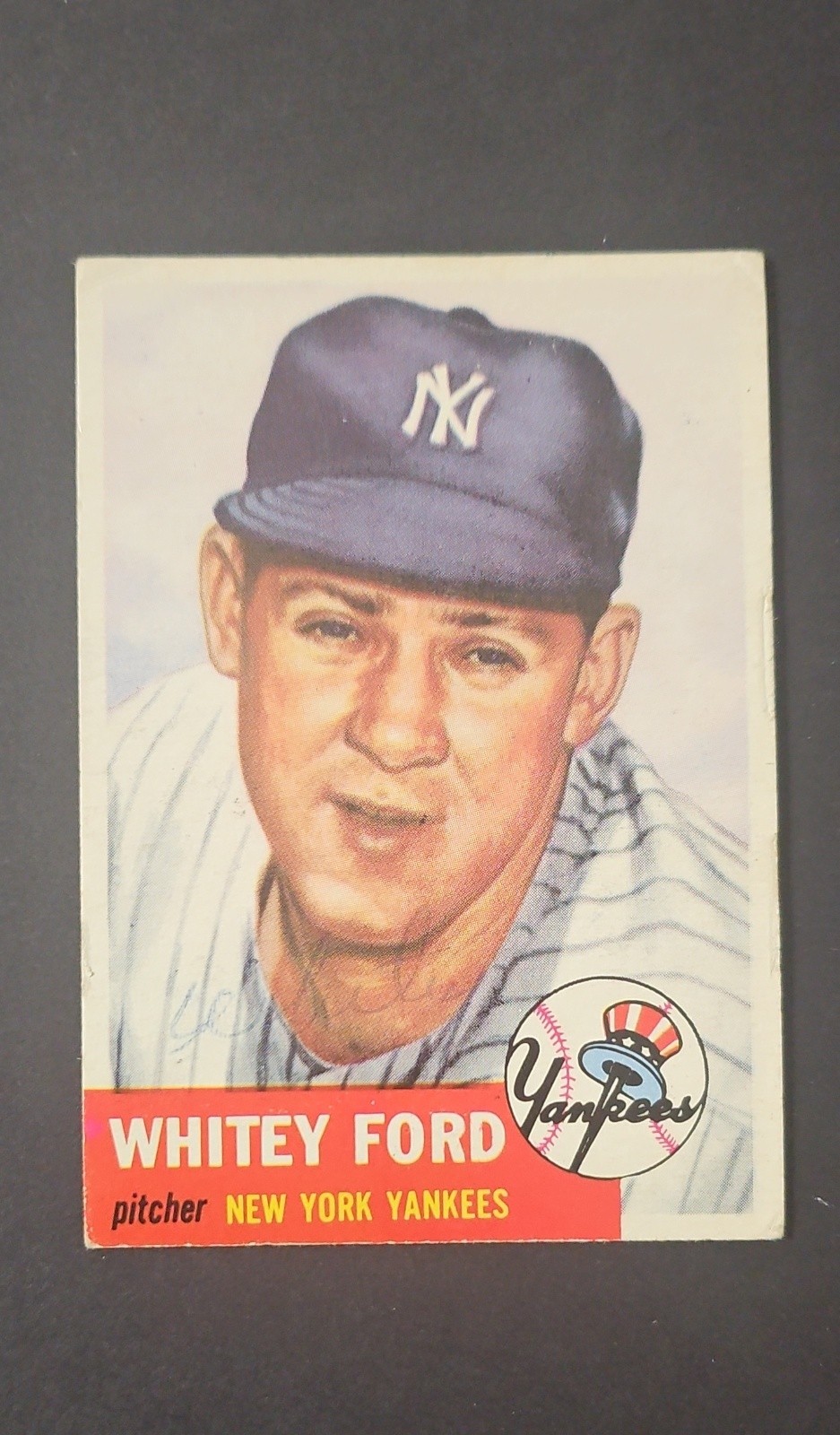 1953 Topps #207 Whitey Ford Yankees HOF Vintage Baseball Card