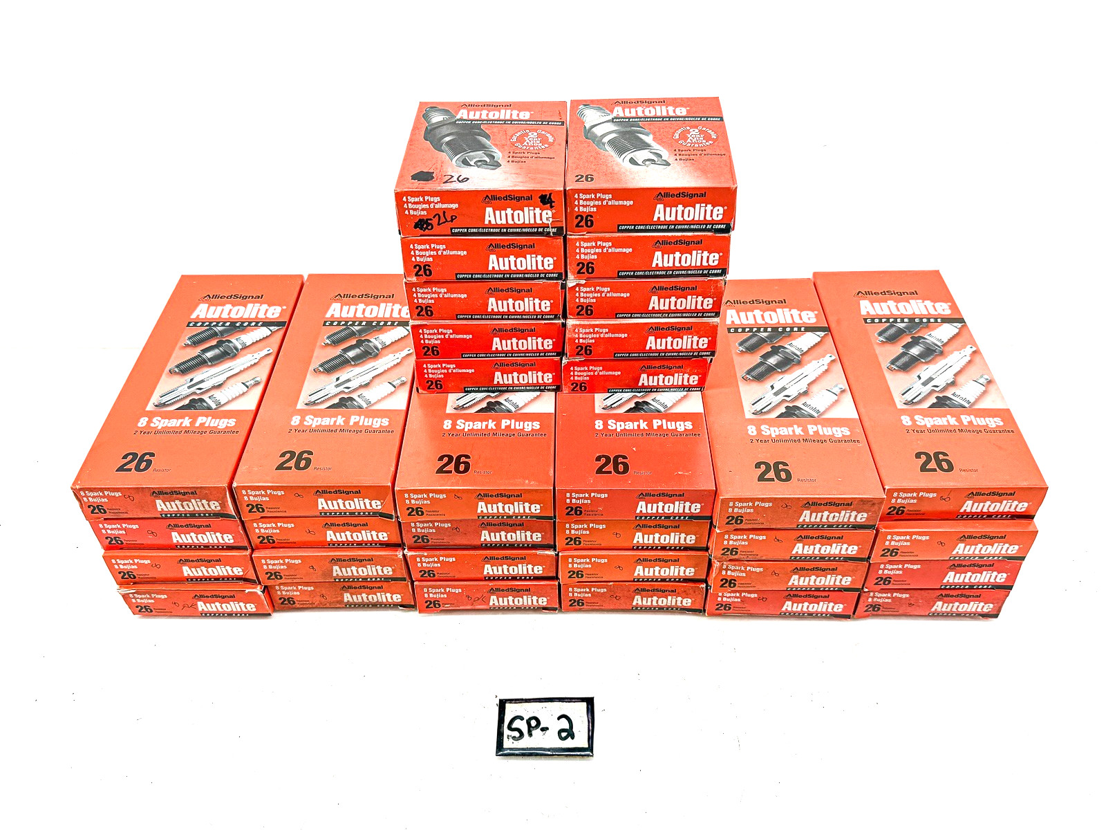 NOS AUTOLITE 26 COPPER SPARK PLUGS LOT OF 8 1974 - 1985 FORD LINCOLN V8 26 SP-2