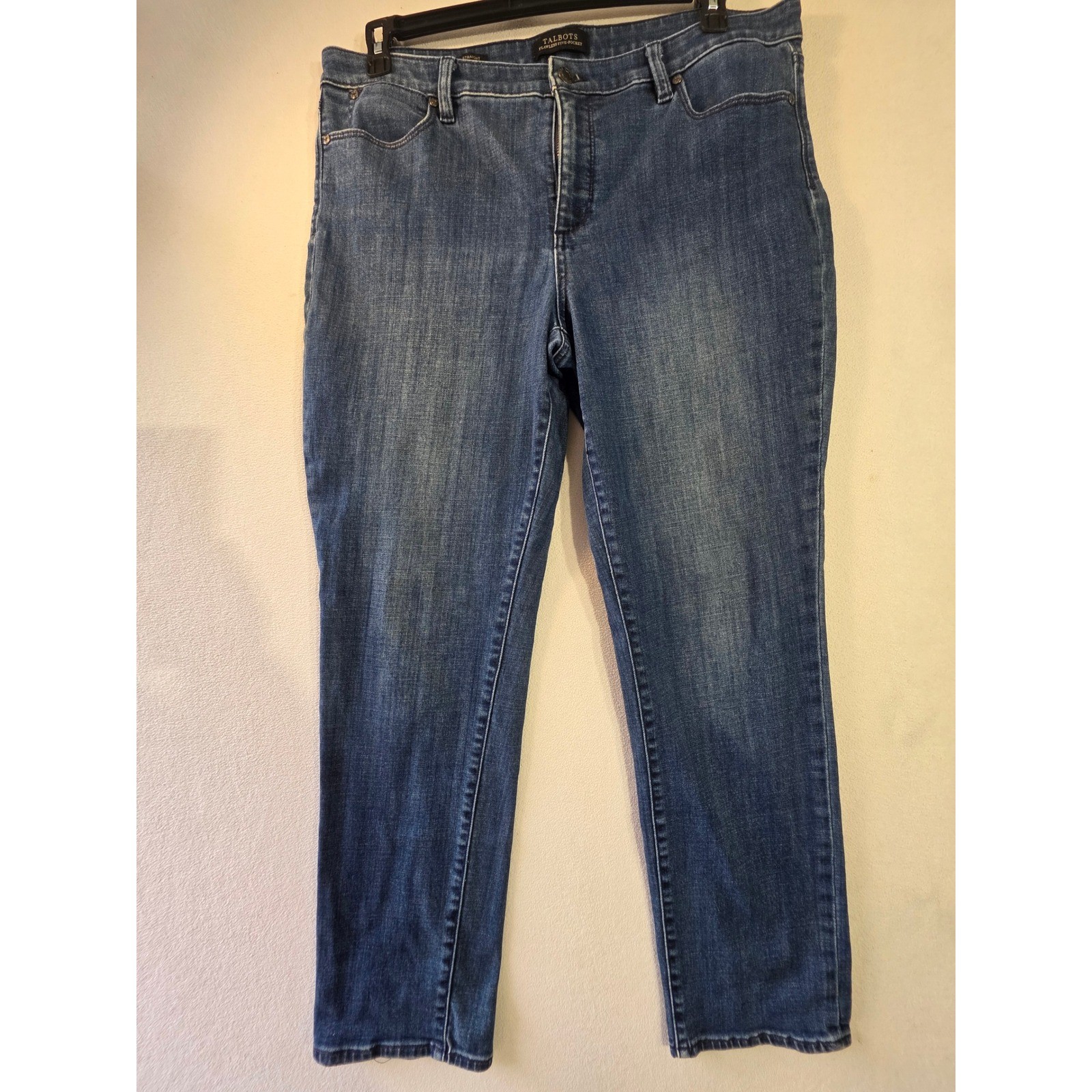 Talbots Flawless Five-Pocket Straight Jeans Womens 14 Blue Stretch Denim 09/15 Talbots Flawless Five-Pocket Straight Jeans Womens 14 Blue Stretch Denim 09/15