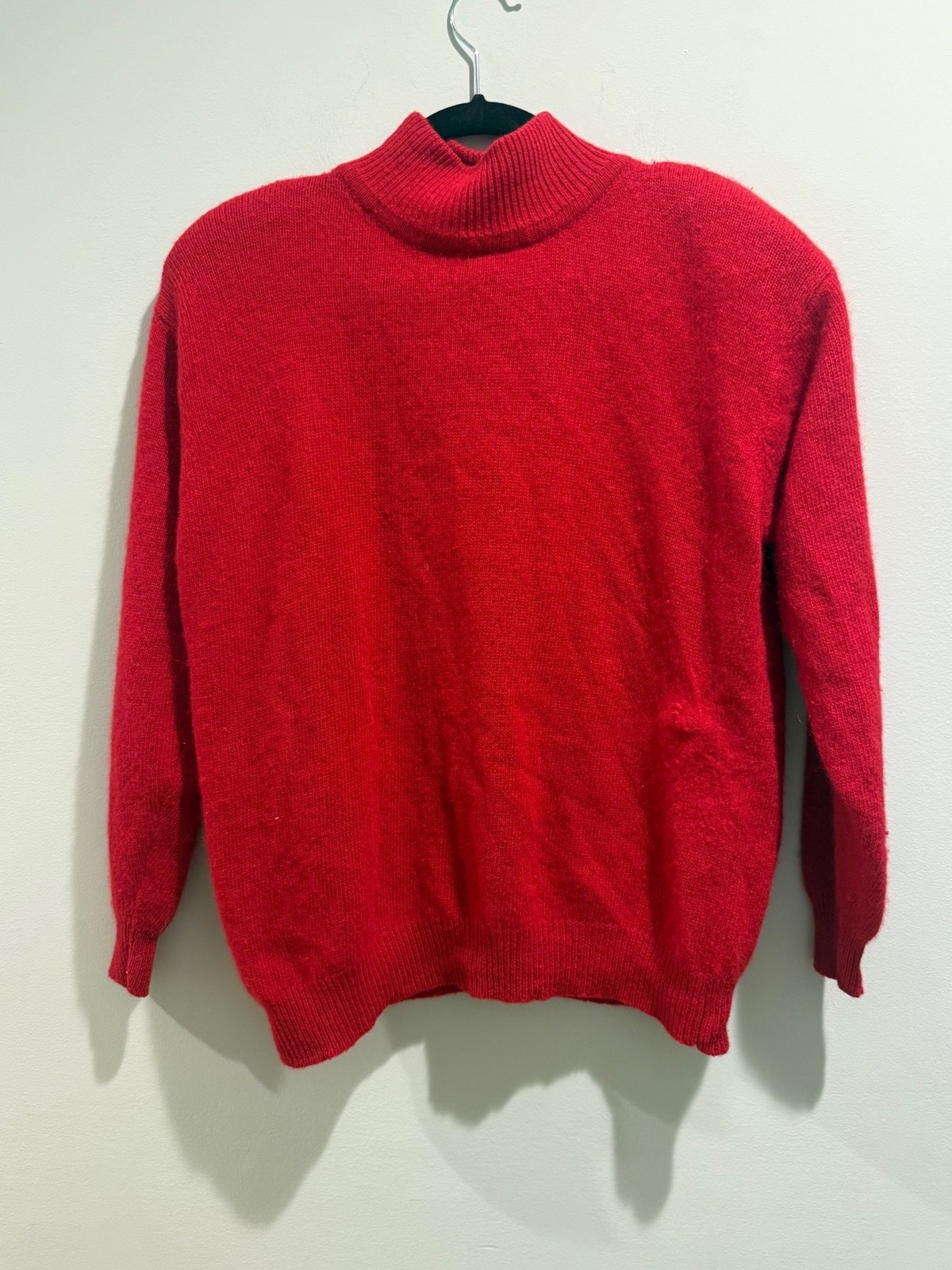 Vtg 80s 90s Milano Design Group Women\'s Red Lambswool Angora Mock Neck Sweater M Vtg 80s 90s Milano Design Group Women\'s Red Lambswool Angora Mock Neck Sweater M