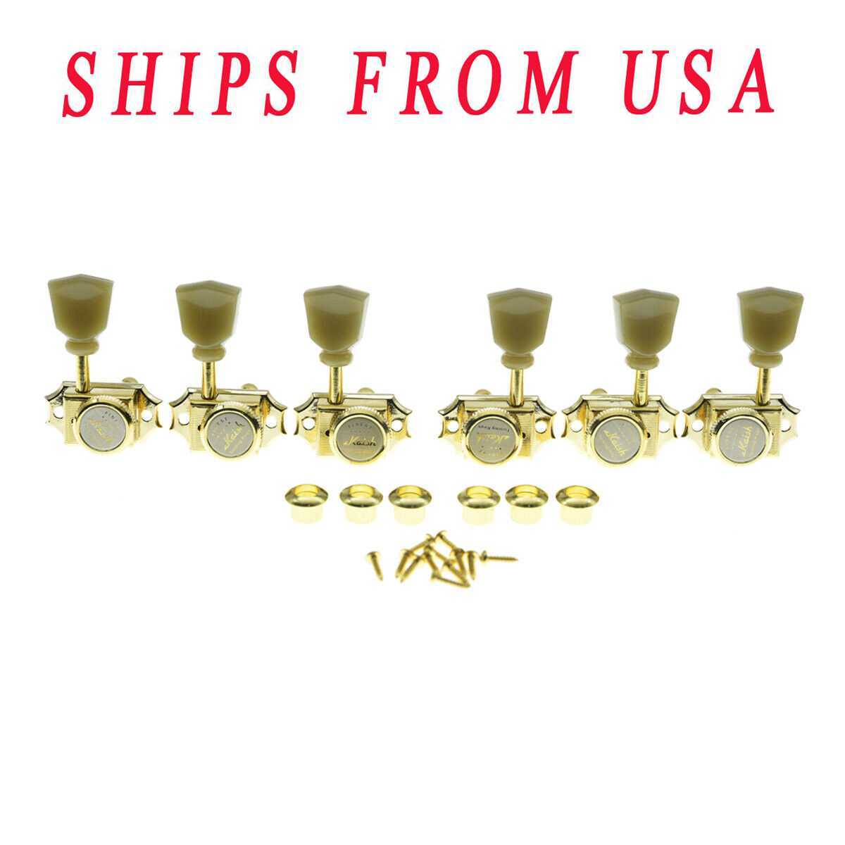 Vintage Style 3L3R Locking Guitar Machine Heads for LP Gold w/ Keystone Button