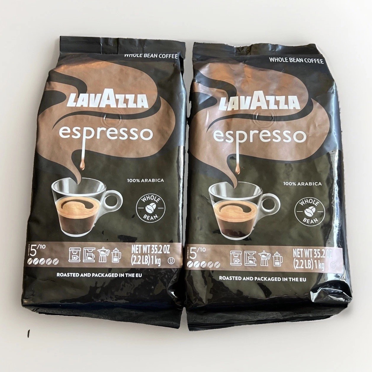 2 Lavazza Espresso Whole Bean Coffee 2.2 Lb Bags 35.2 Oz Medium Roast Arabica 2 Lavazza Espresso Whole Bean Coffee 2.2 Lb Bags 35.2 Oz Medium Roast Arabica