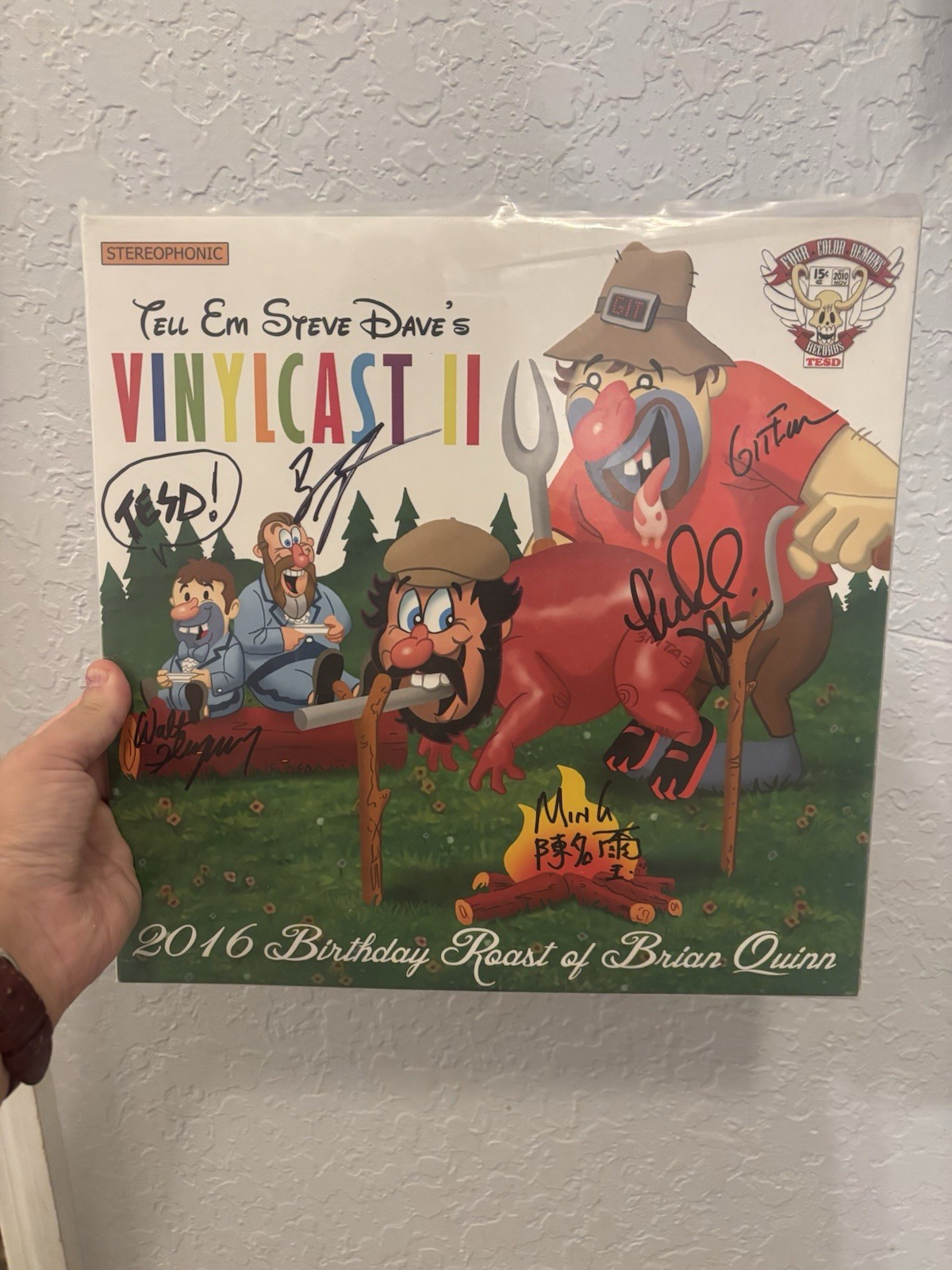Tell Em Steve Dave VINYLCAST II 2016 Comedy Roast Double LP Signed By Tesd