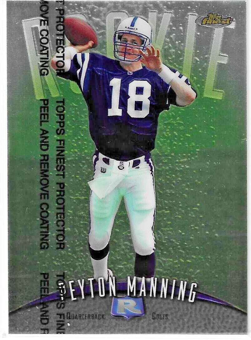 1998 TOPPS FINEST #121 W/PEEL PEYTON MANNING THE SHERIFF INDIANAPOLIS COLTS