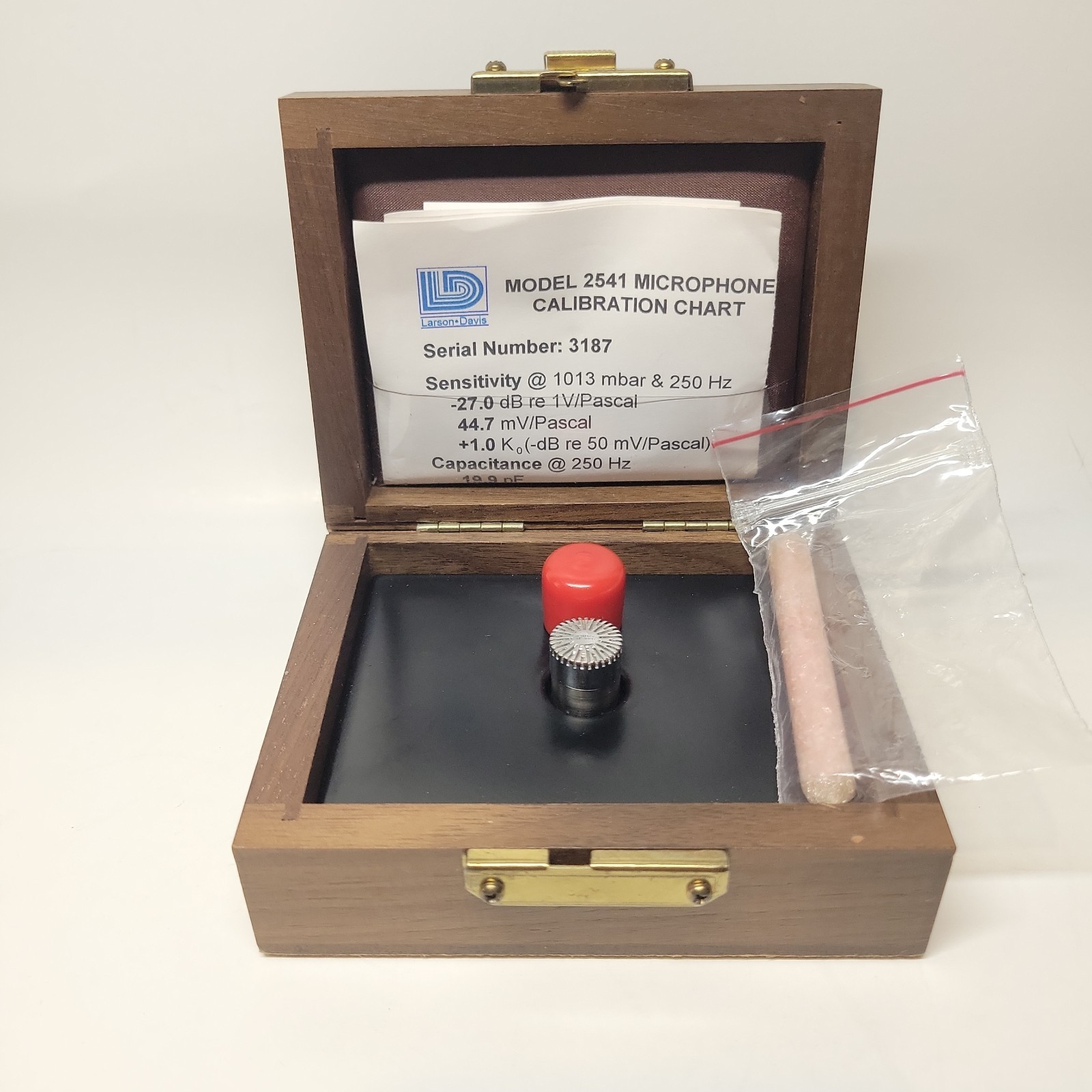 Larson Davis Model: 2541 (0.5 Inch, Calibrated Microphone, Free Field) USA Larson Davis Model: 2541 (0.5 Inch, Calibrated Microphone, Free Field) USA