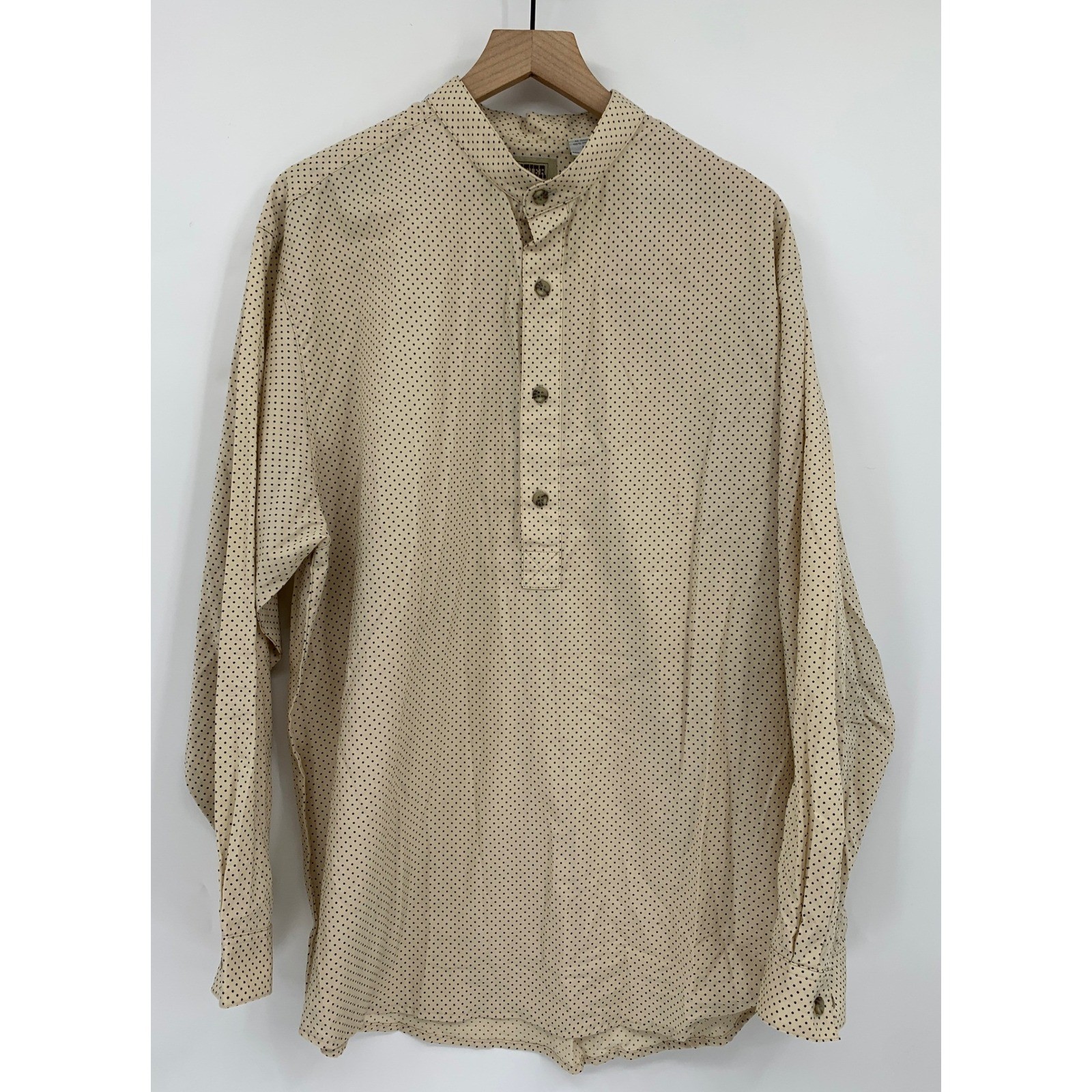 Vintage Frontier Classics Shirt Mens Large Band Collar Victorian Western Cowboy