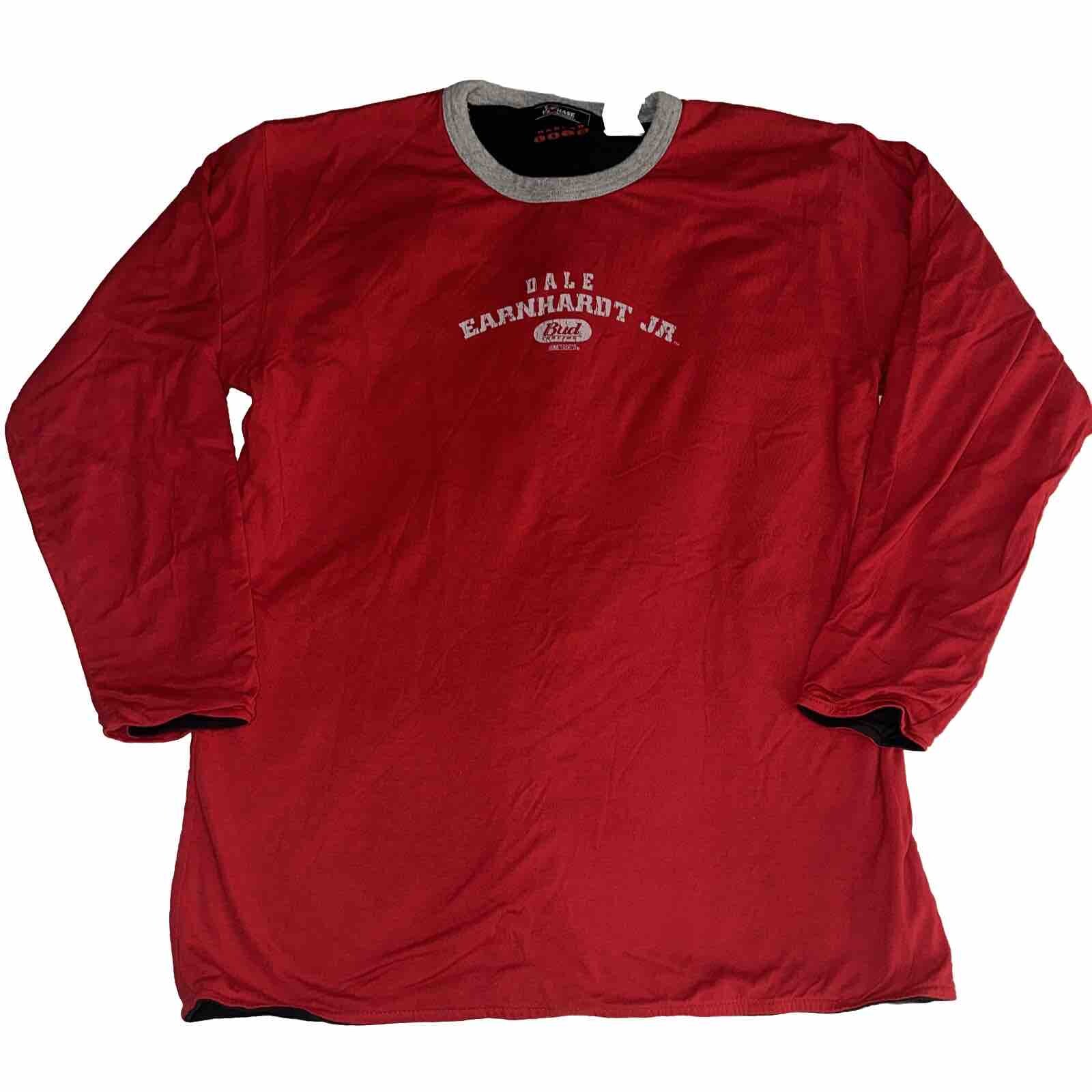 Dale Earnhardt Jr Bud Chase Authentic Reversible Long Sleeve Shirt Red Black Med Dale Earnhardt Jr Bud Chase Authentic Reversible Long Sleeve Shirt Red Black Med