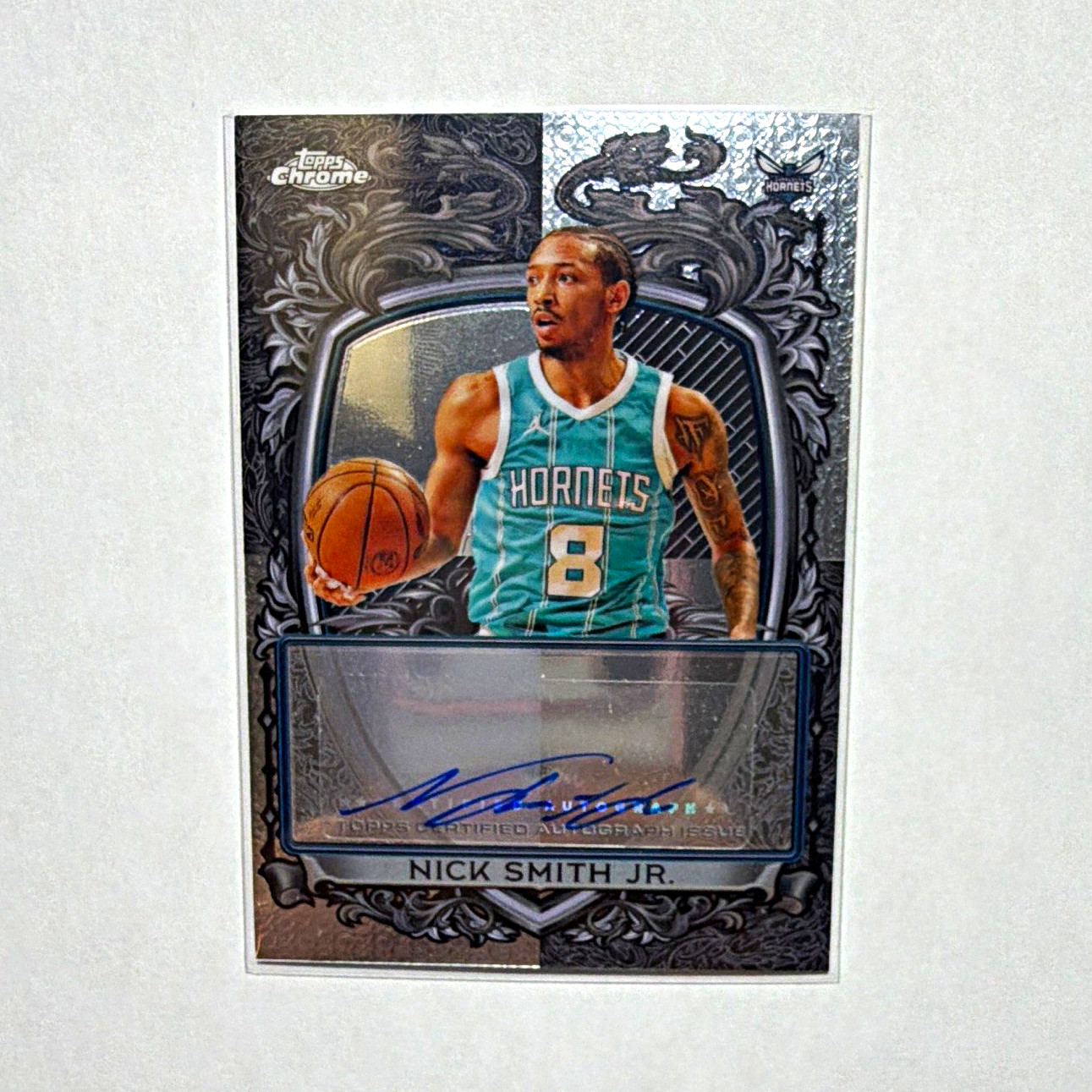 2025-26 Topps Chrome Signature Style #SS-NSJ Nick Smith Jr Auto Hornets