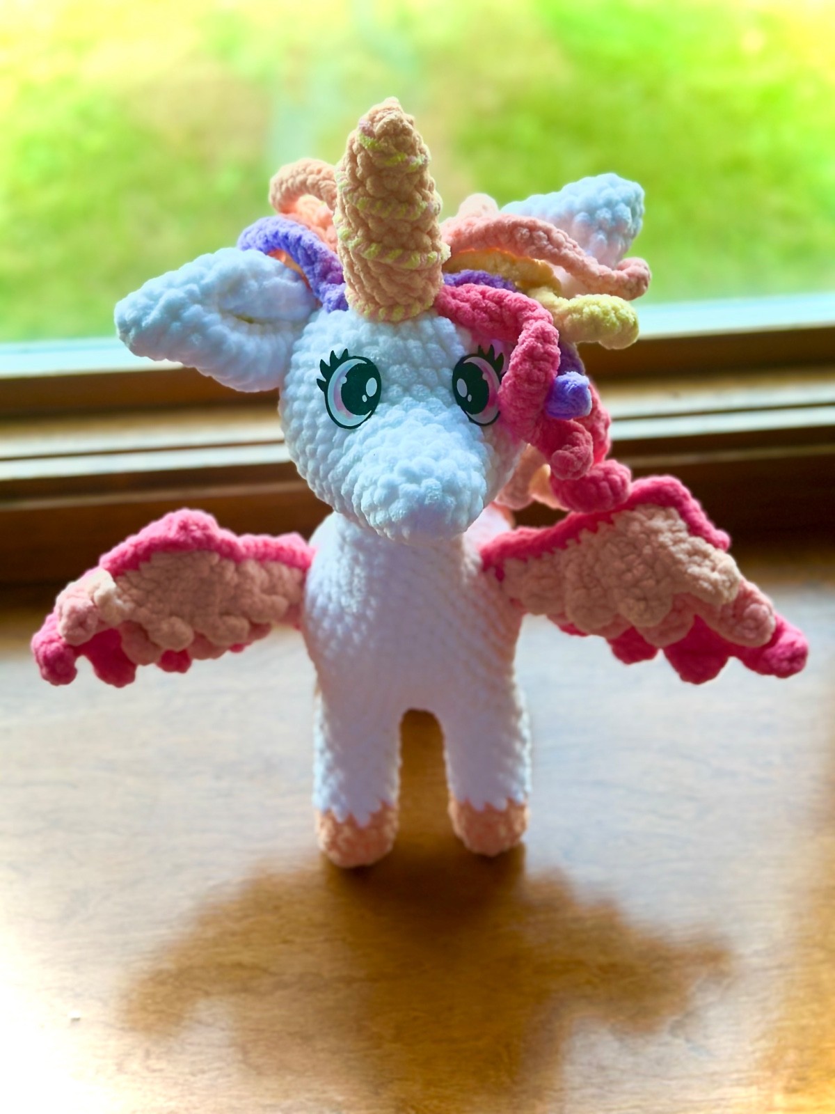 Large Handmade Crochet Winged Unicorn Plush Large Handmade Crochet Winged Unicorn Plush