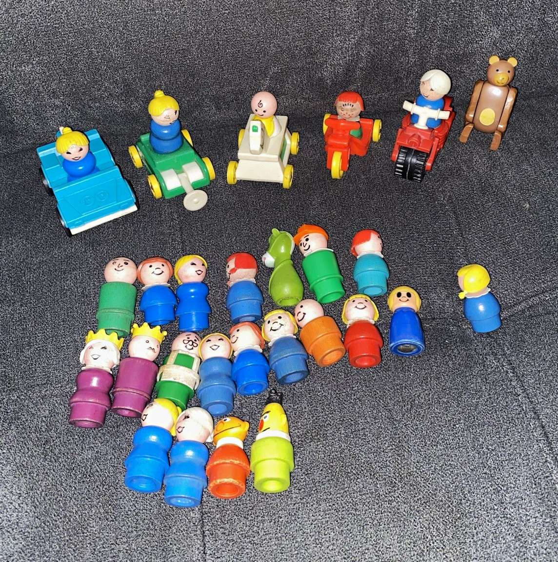 Fisher-Price Little People Vintage Figures & Vehicles Lot w/ Bear (1963-1996) Fisher-Price Little People Vintage Figures & Vehicles Lot w/ Bear (1963-1996)