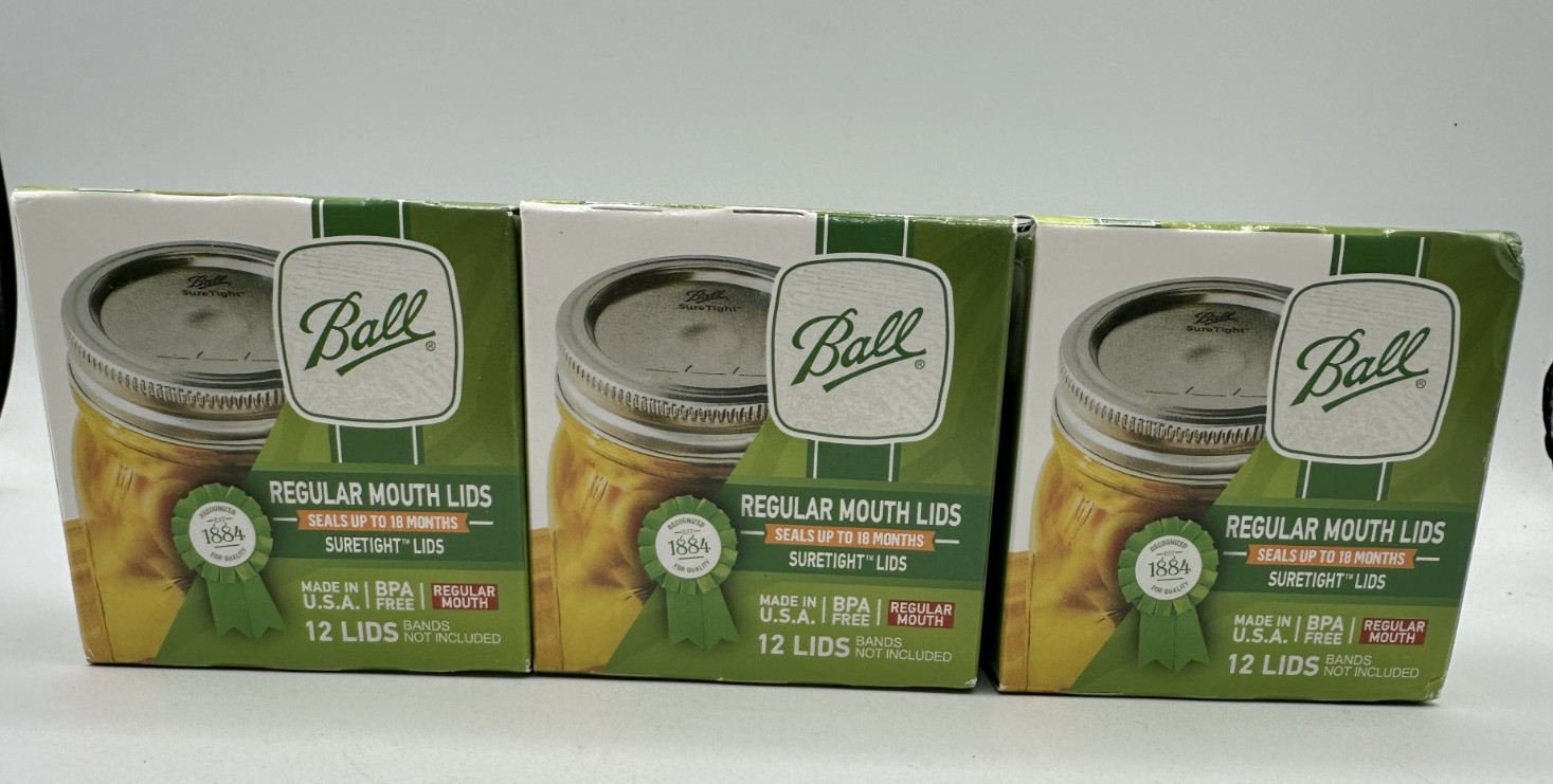 Ball Regular Mouth Canning Lids 6 Pack BPA Free Mason Jar Seals 72 lids total Ball Regular Mouth Canning Lids 6 Pack BPA Free Mason Jar Seals 72 lids total
