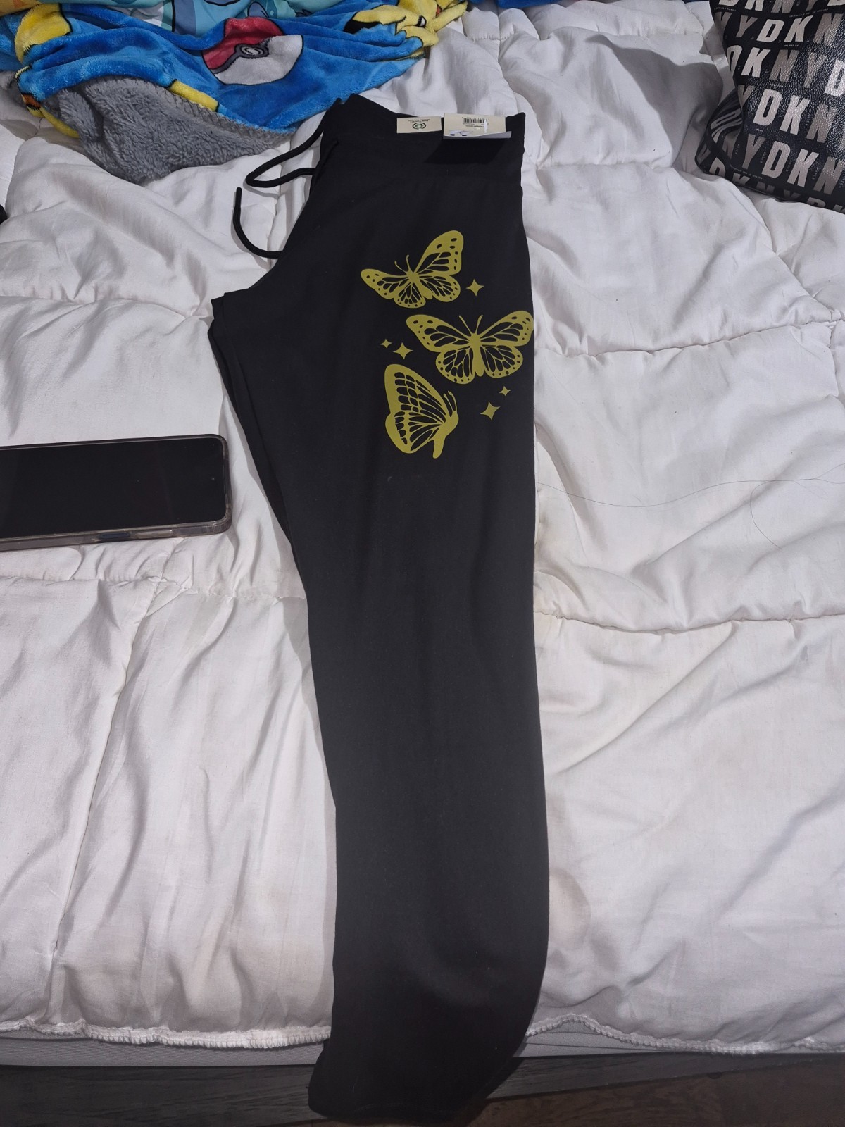 Beautiful customized leggings 😍 no boundaries brand black with gold printed b Beautiful customized leggings 😍 no boundaries brand black with gold printed b