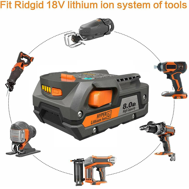 1~6pcs For Ridgid R840087 8.0Ah Lithium Battery Rigid 18V R840085 Power Tool US