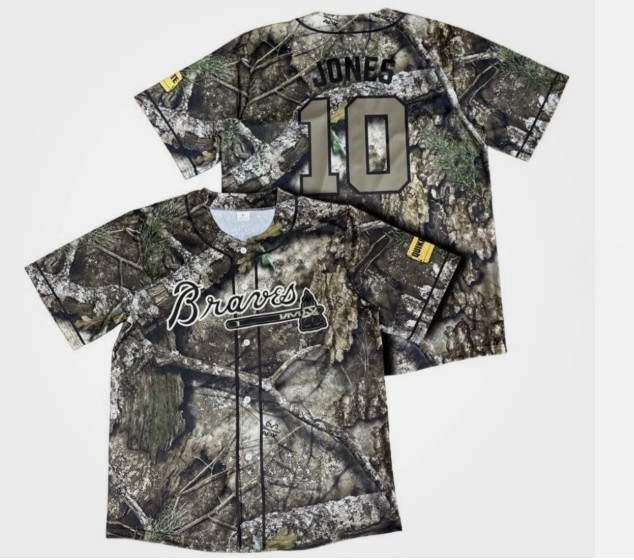 SALE August 29 Atlanta Braves Realtree APX Camo Chipper Jones 10 Jersey