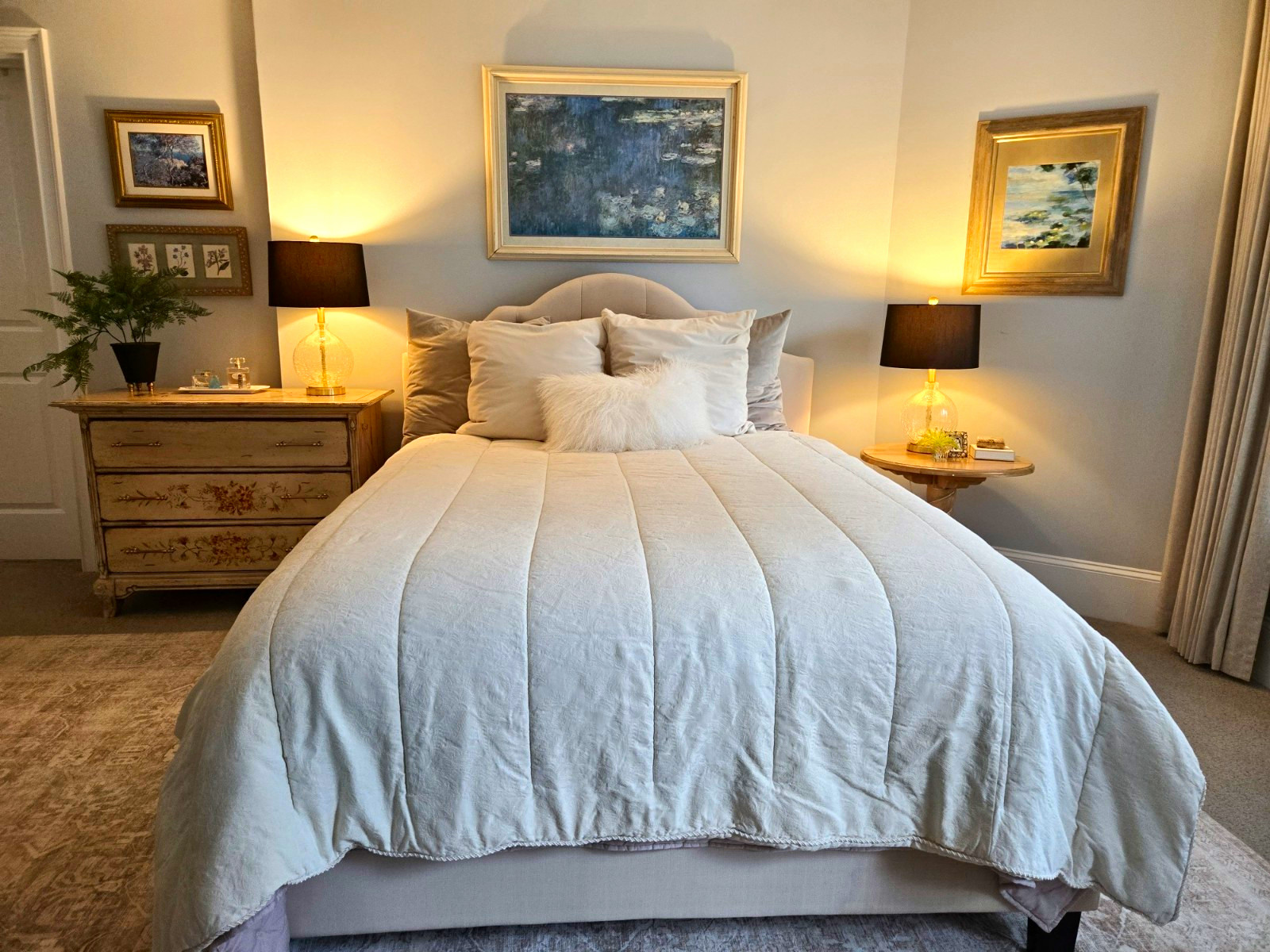 Vintage Ralph Lauren Full Queen Comforter Cotton Floral Damask Jaquard
