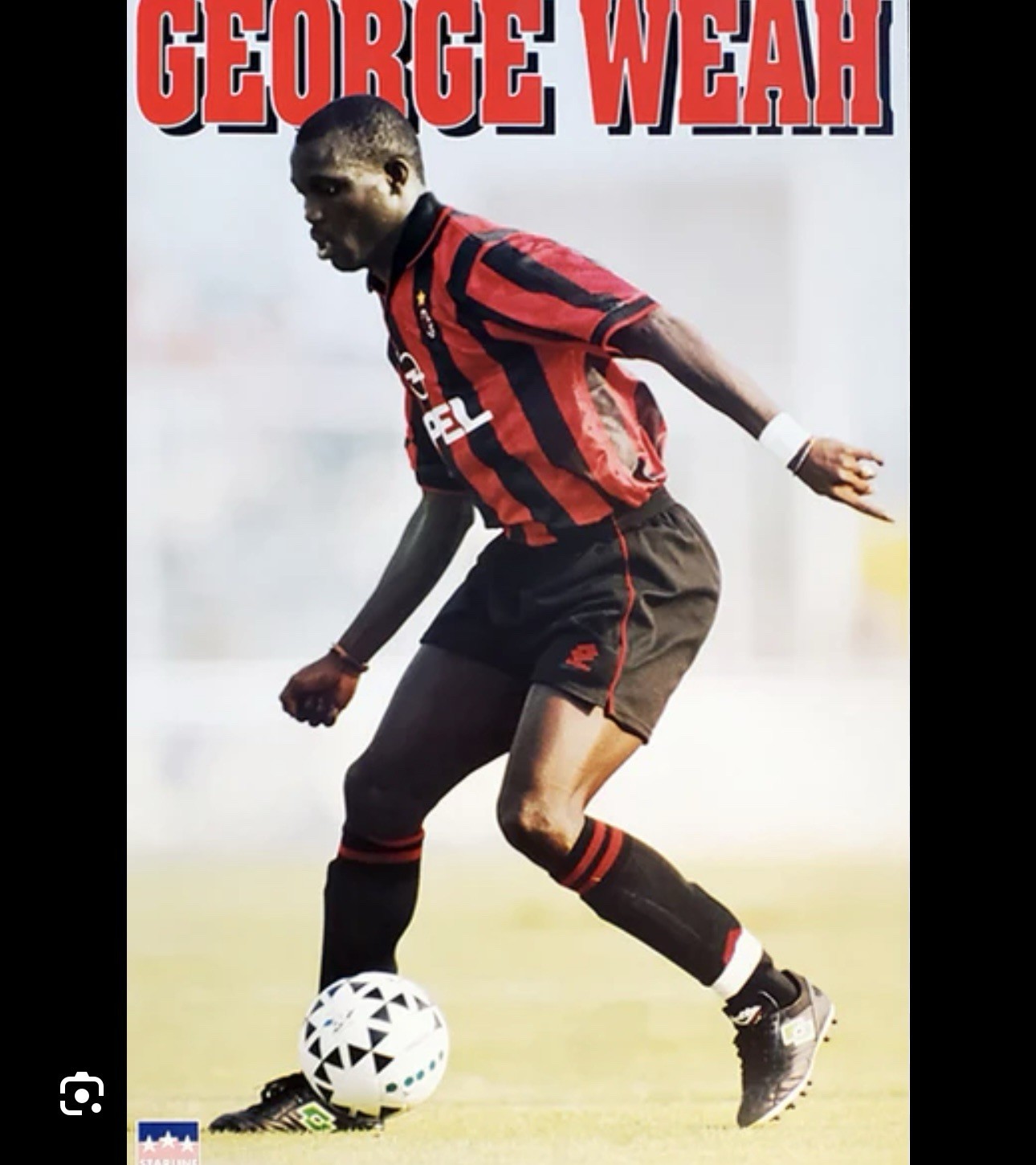 GEORGE WEAH A.C. MILAN SOCCER ACTION POSTER - STARLINE INC. 1996 22.5x34.25 In