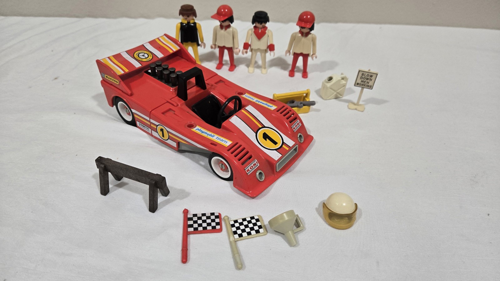 VINTAGE 1979 PLAYMOBIL #3147 Red Formula 1 F1 Race Car Figure Imcomplete