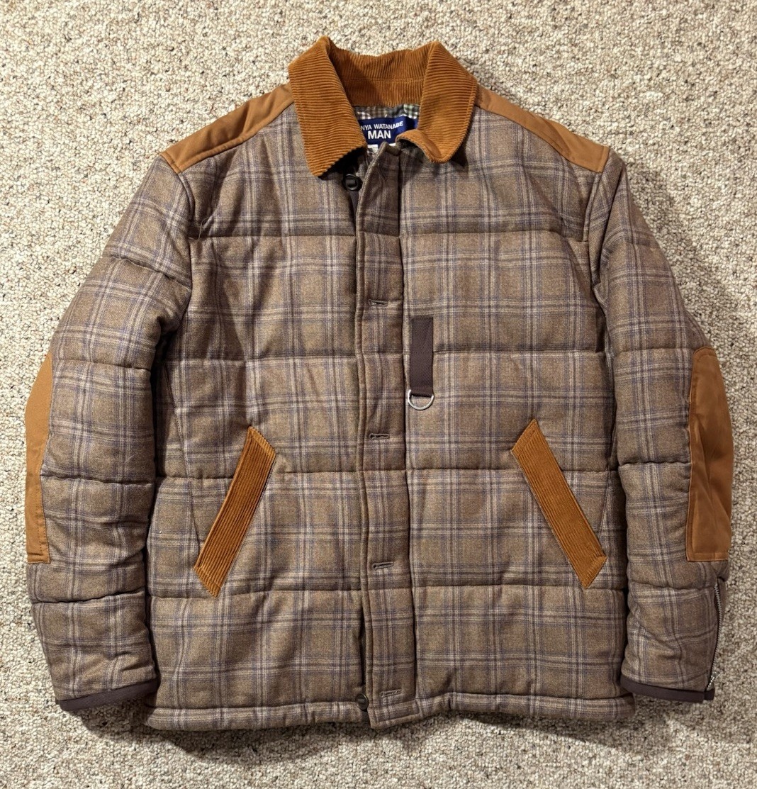 Men’s Junya Watanabe MAN Comme De Garçon Wool Plaid Puffer Jacket. Size XL. Men’s Junya Watanabe MAN Comme De Garçon Wool Plaid Puffer Jacket. Size XL.
