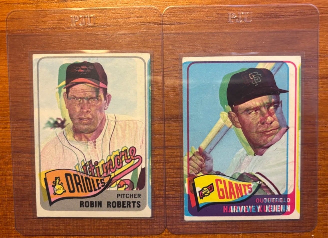 1965  Robin Roberts Harvey Kuenn 20% HORIZONTAL COLOR ERROR \